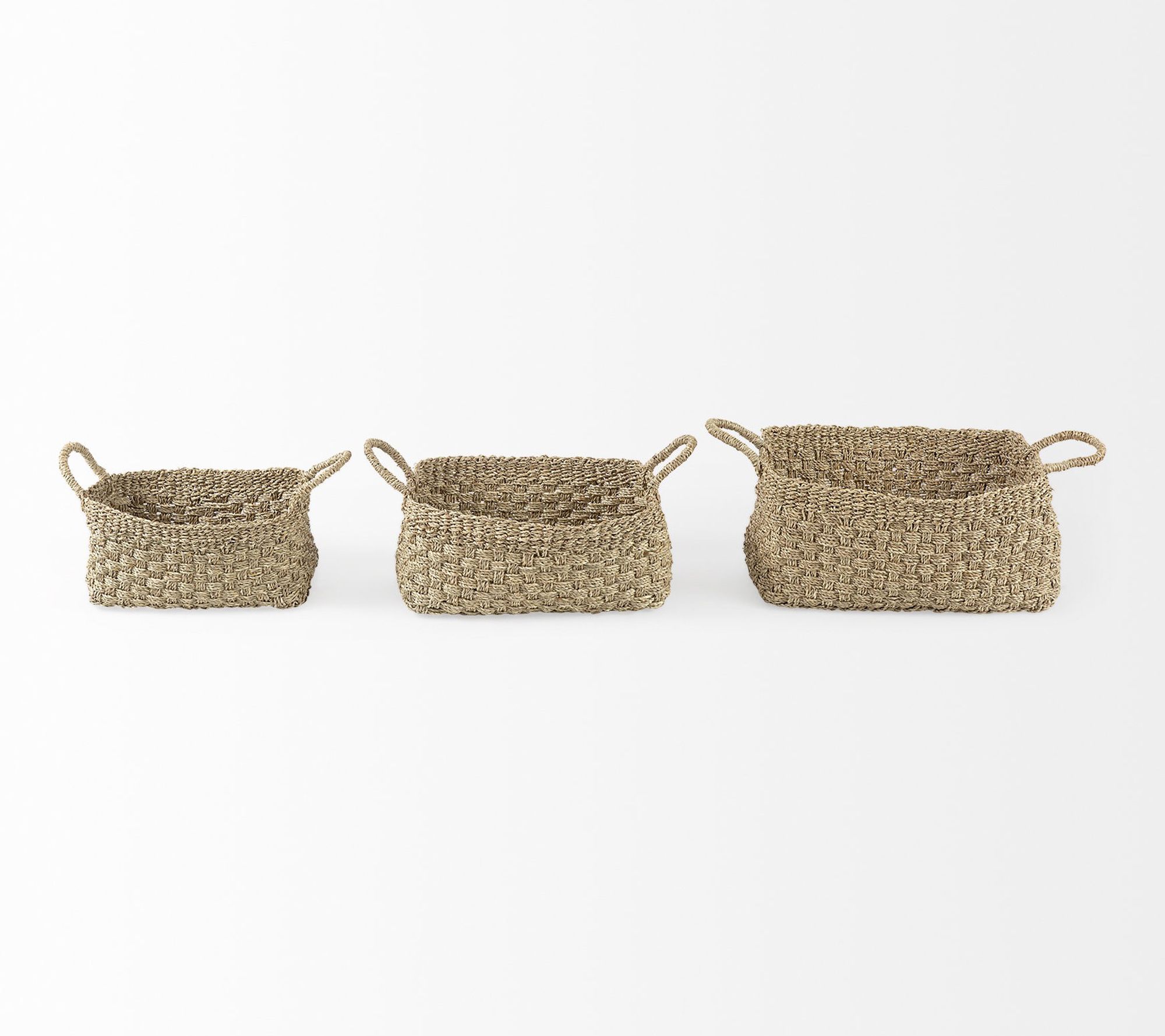 HomeRoots Set of 3 Natural Wicker Baskets