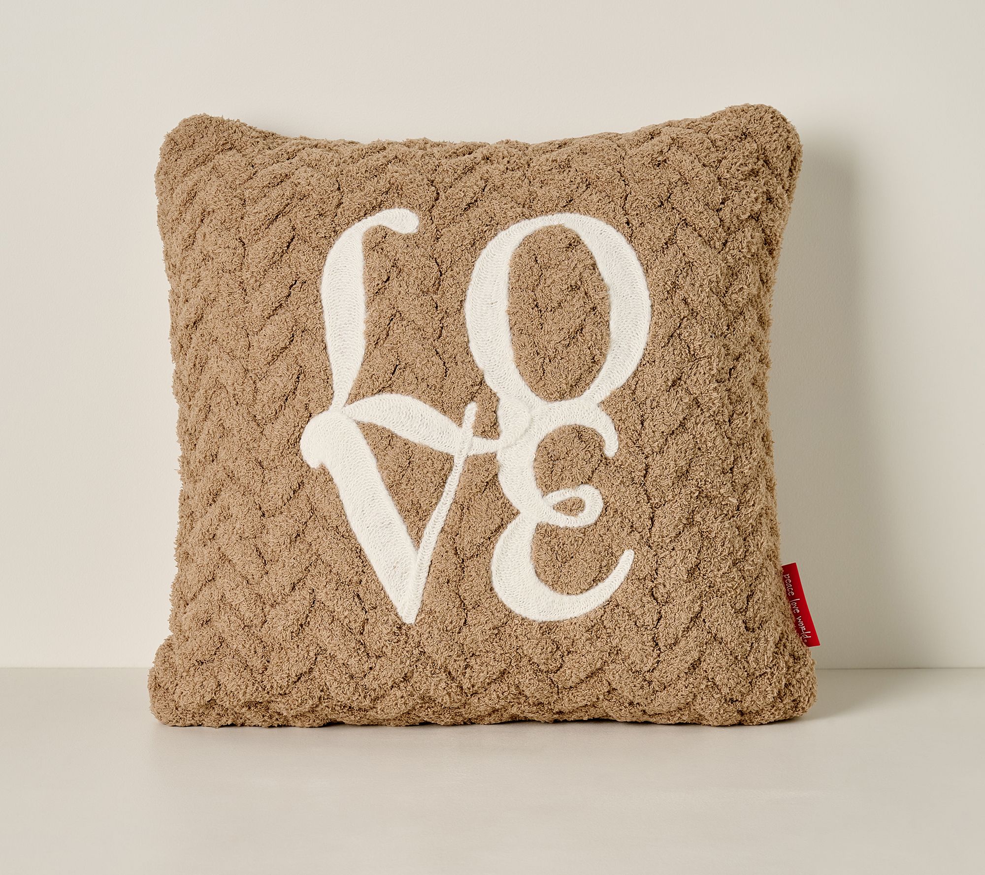 Peace Love World Cable Knit Dec Pillow