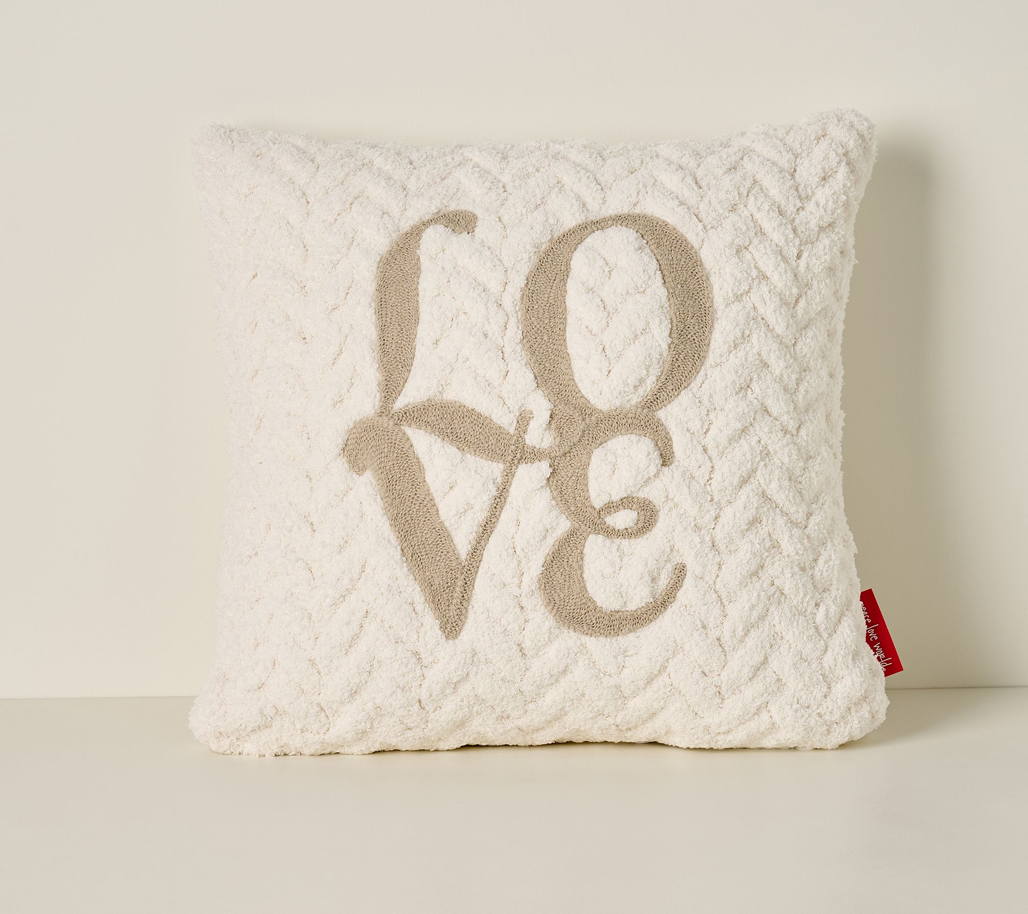 Peace Love World Cable Knit Dec Pillow