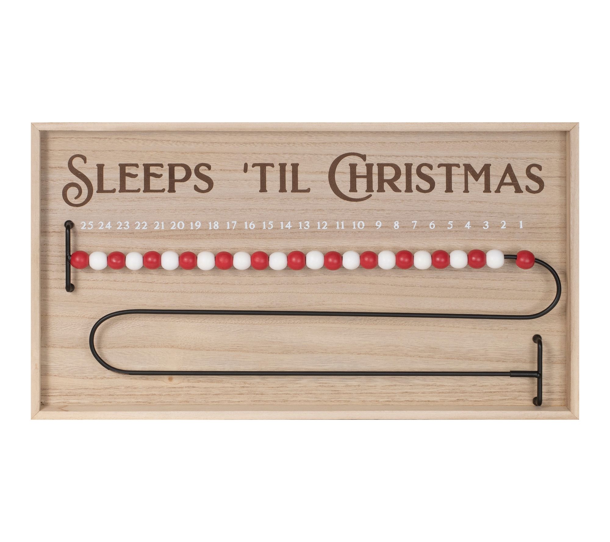 Melrose Wood Beaded Christmas Countdown 20"L