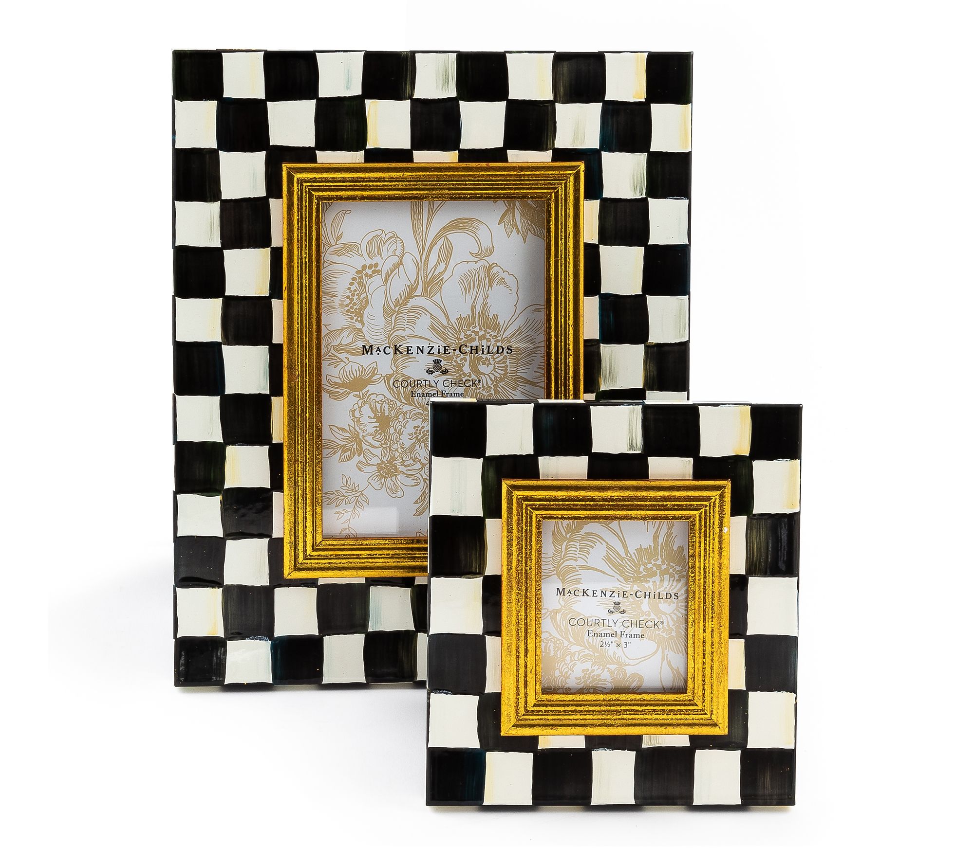 MacKenzie -Childs Courtly Check Enamel Frames, Set of 2
