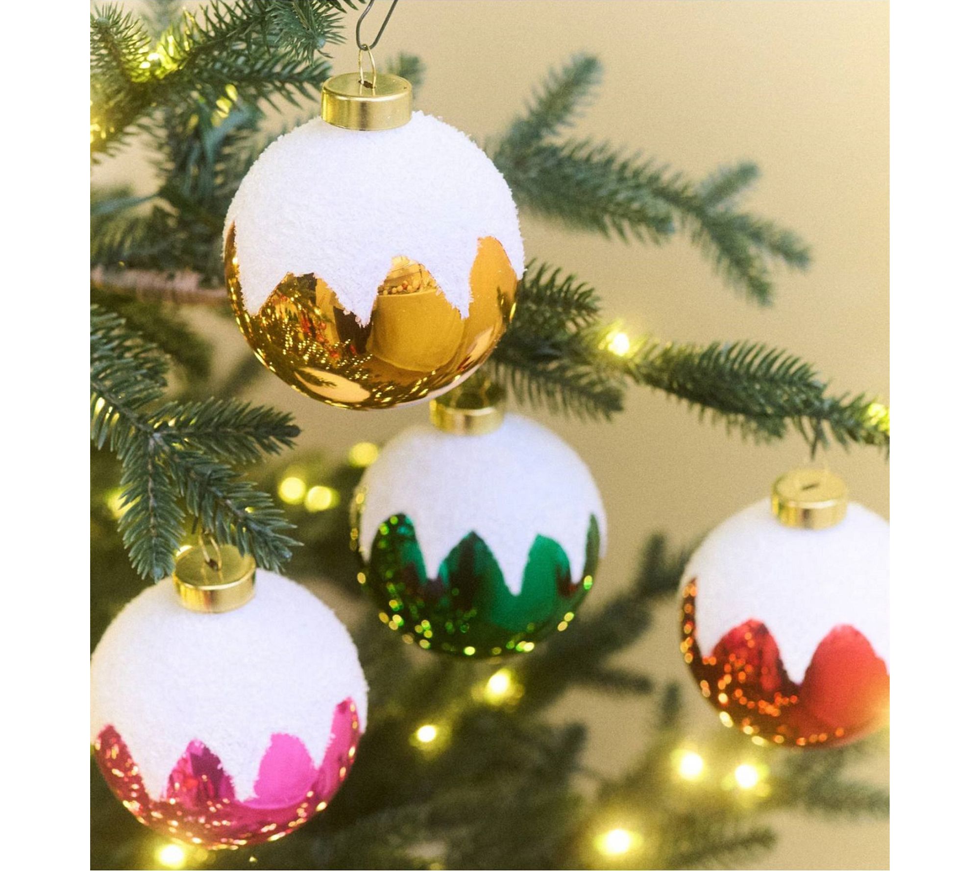 Whitehurst 3 1/4" Snow Capped Ornaments by Eddie Ross, S/4