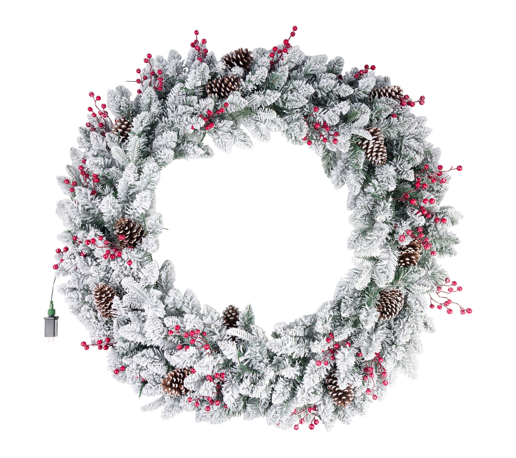 Elf Stor 48" Christmas Wreath with Lights, Berries,