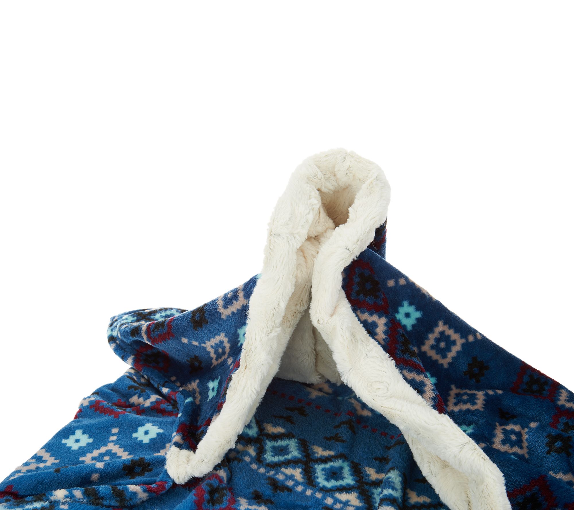 Cuddl Duds Faux Fur Lined Foot Pocket Throw