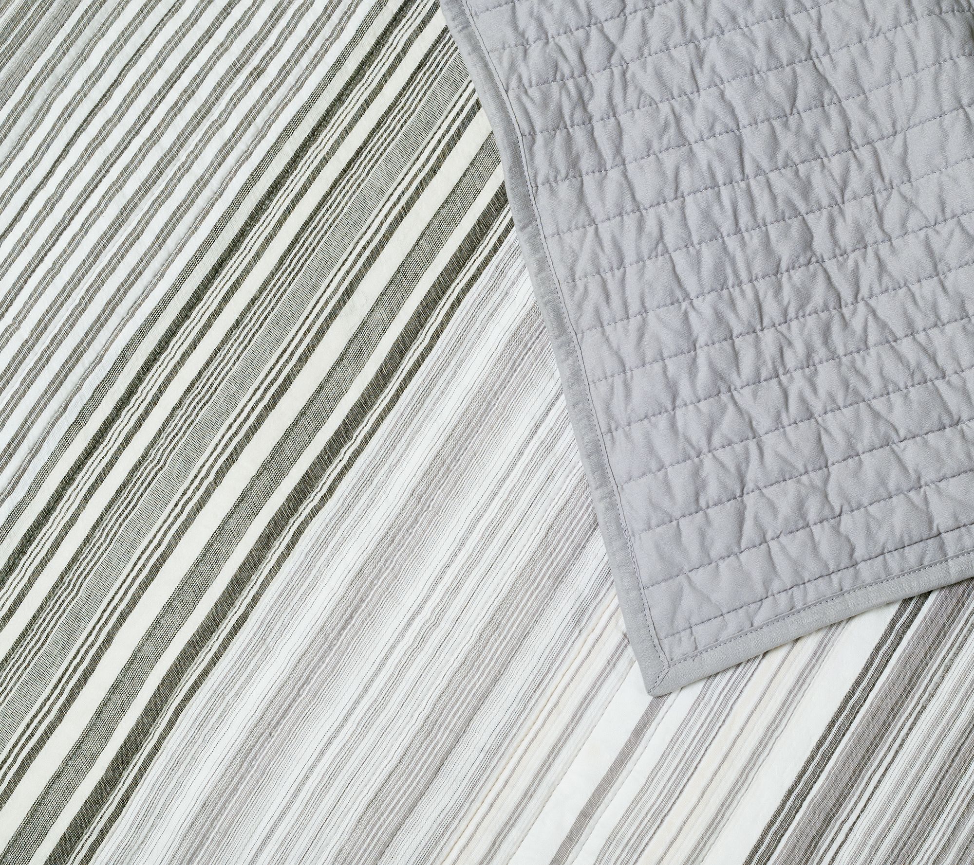 Northern Nights 100 Cotton Yarn Dyed Stripe Quilt & Shams Set King