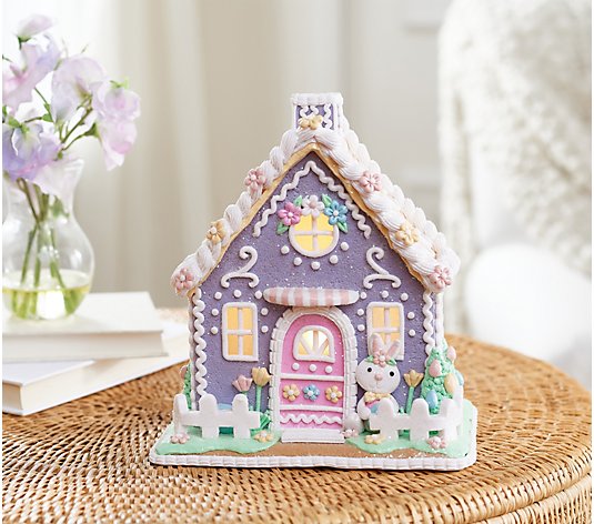 9" Illuminated Spring Easter House by Valerie