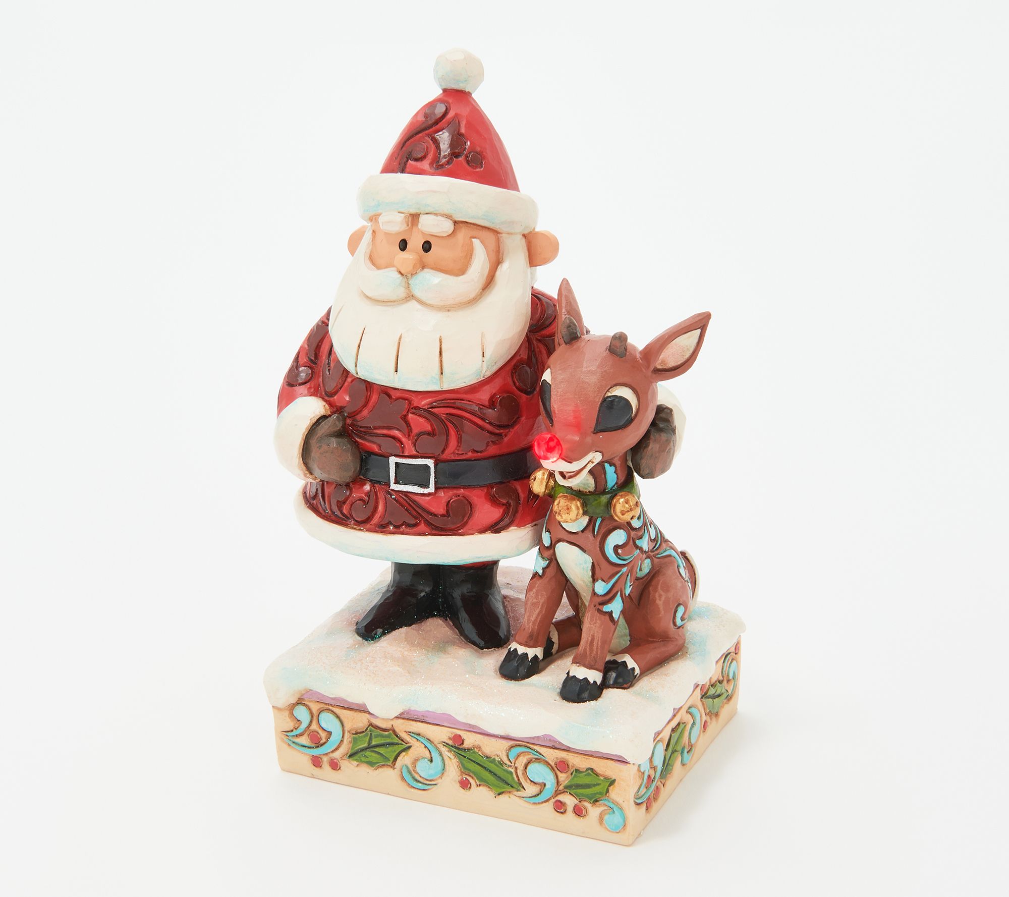 Jim Shore Santa With Illuminated Rudolph Figurine - Qvc.com