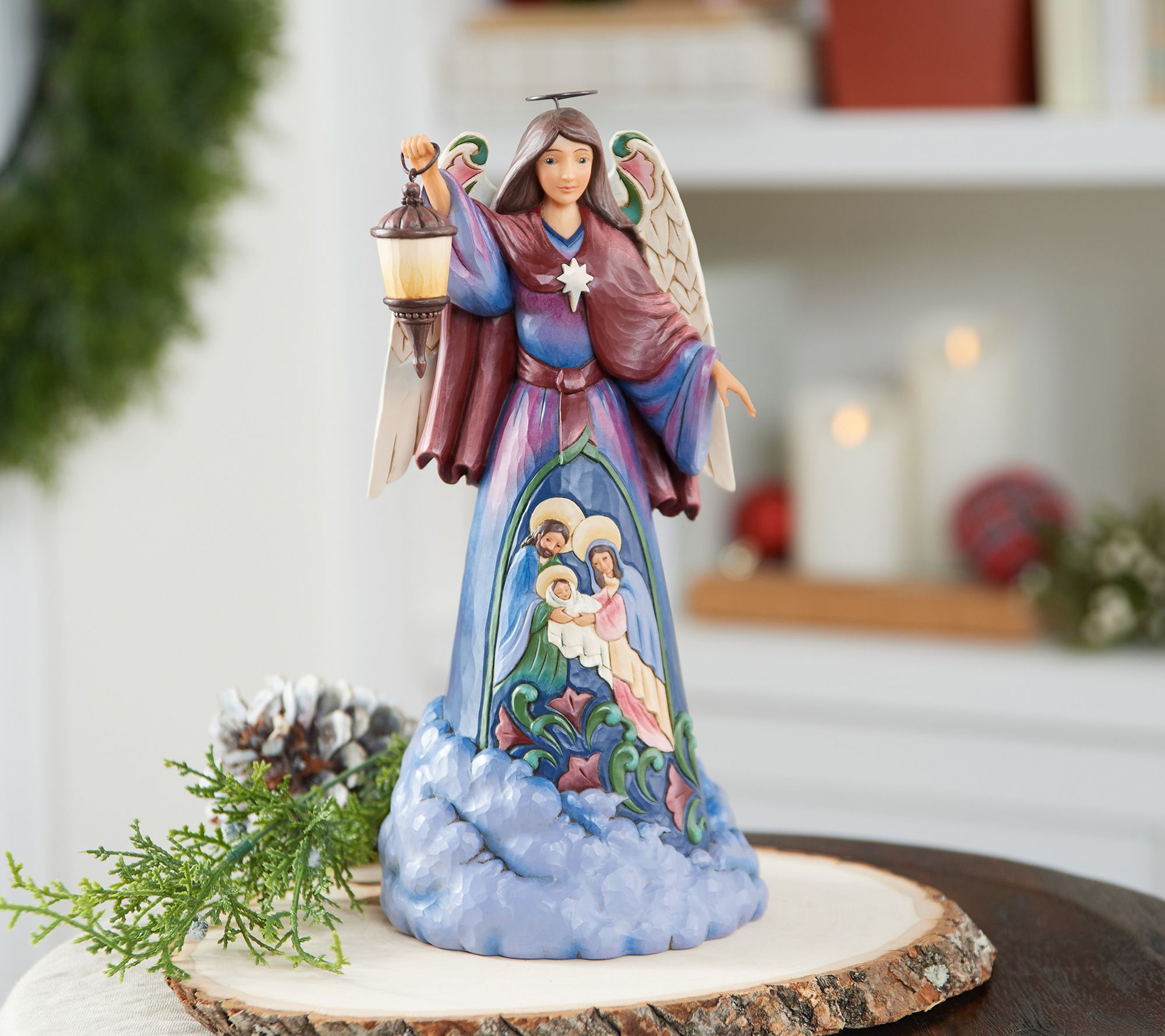 Jim Shore Nativity Angel with Lantern Figurine - QVC.com