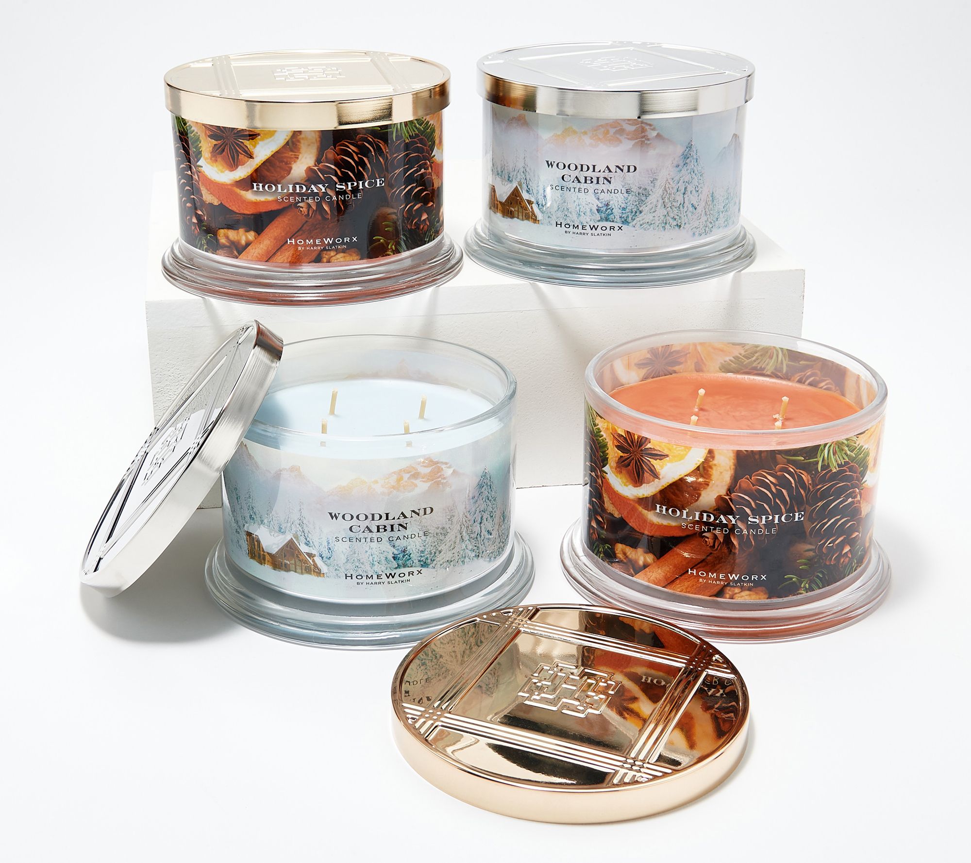 HomeWorx By Harry Slatkin S 2 18oz Wrapped Glass Candle Set QVC Com   H231733.001