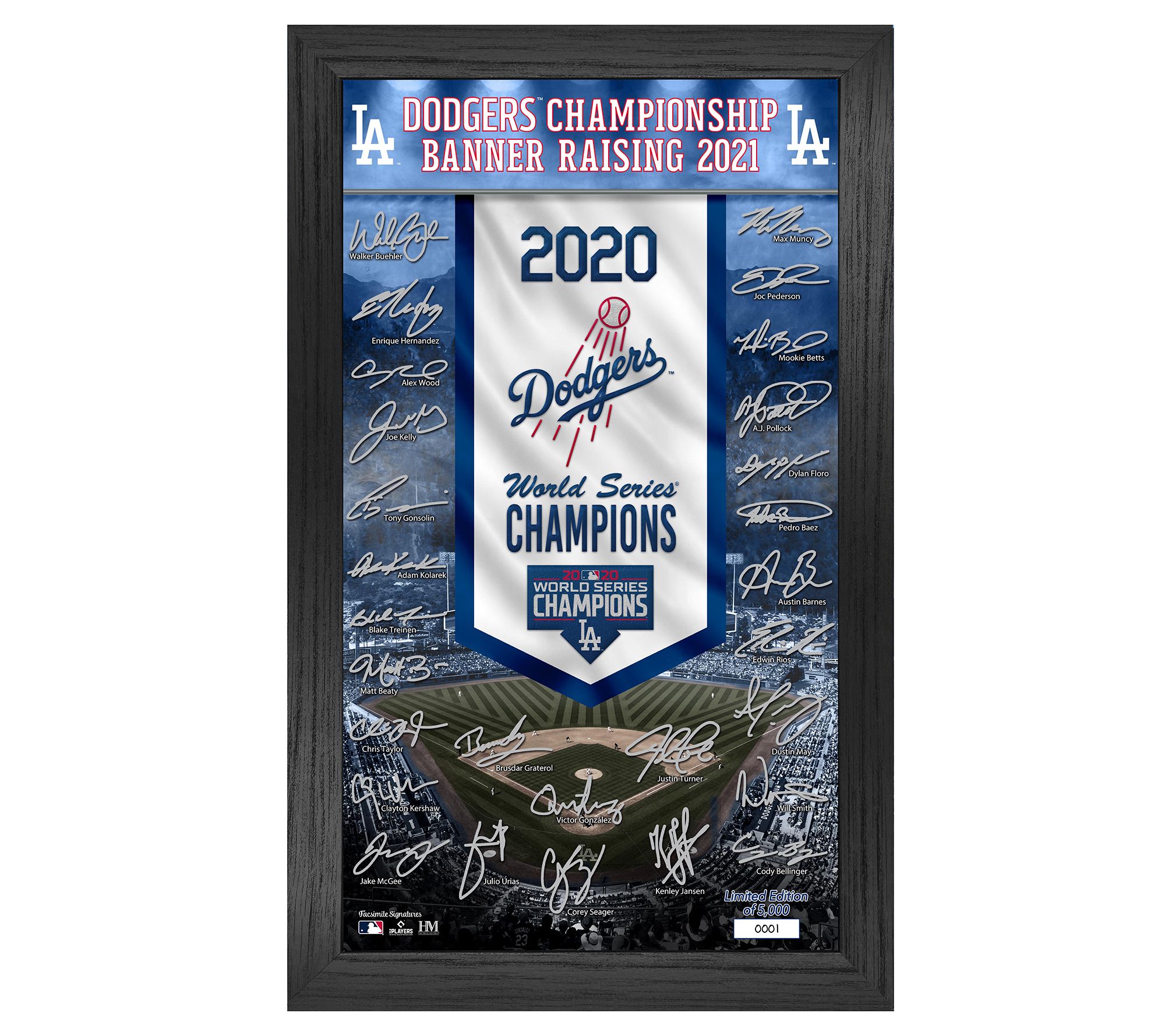 LA Dodgers 2020 World Series Champions Banner Photo Mint 