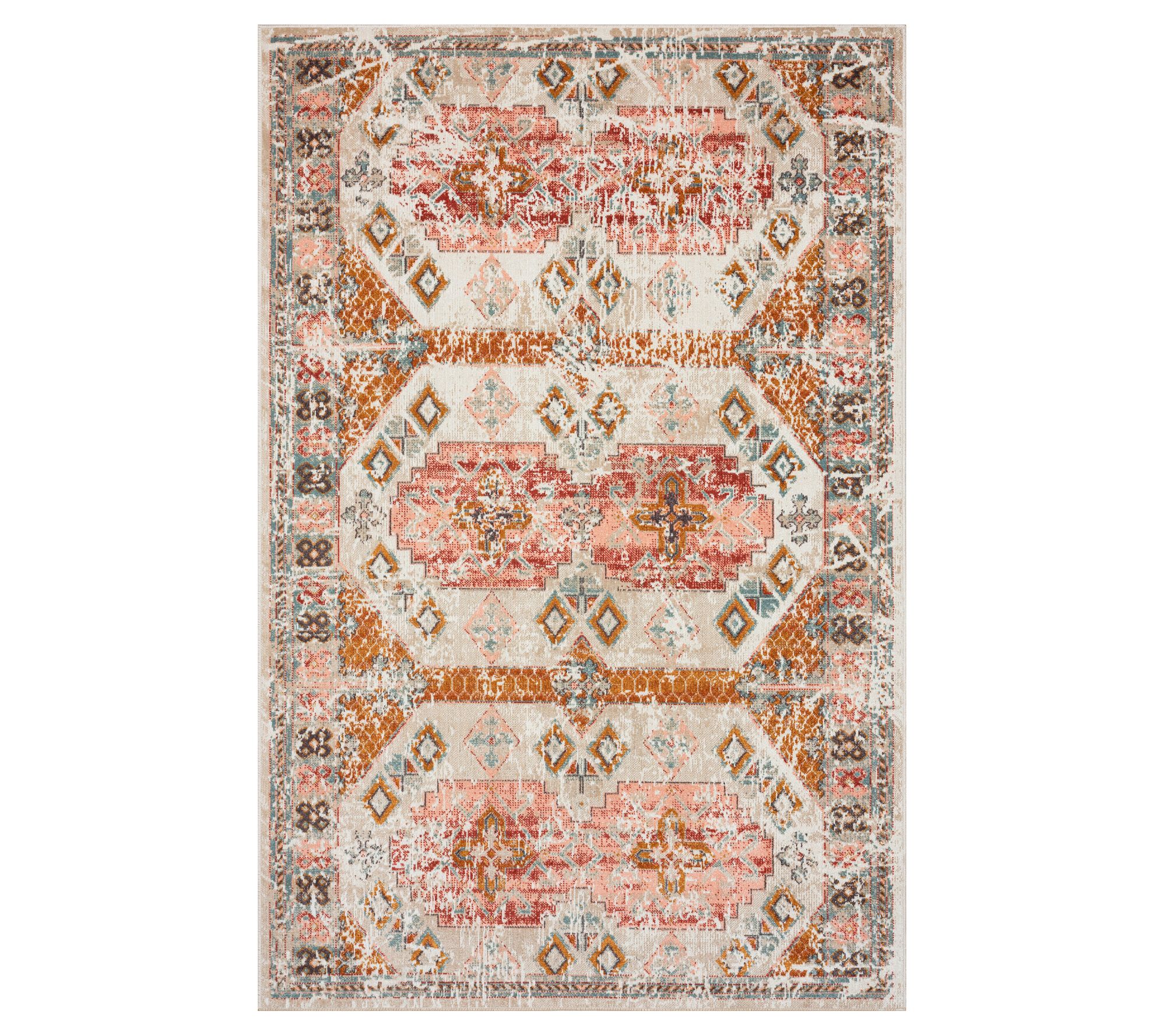 Ox Bay Muted Mosaic Southwestern Indoor Outdoor Rug, 7' x 9'