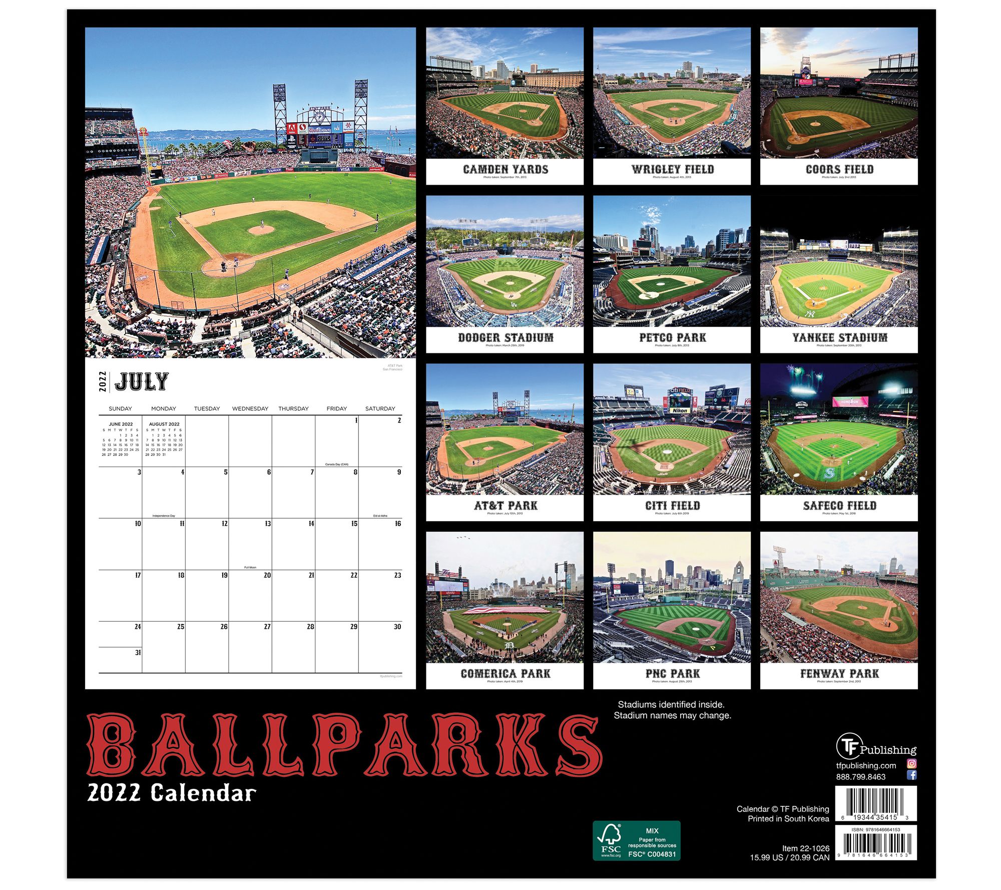 2022 Wall Calendars Sports & Auto