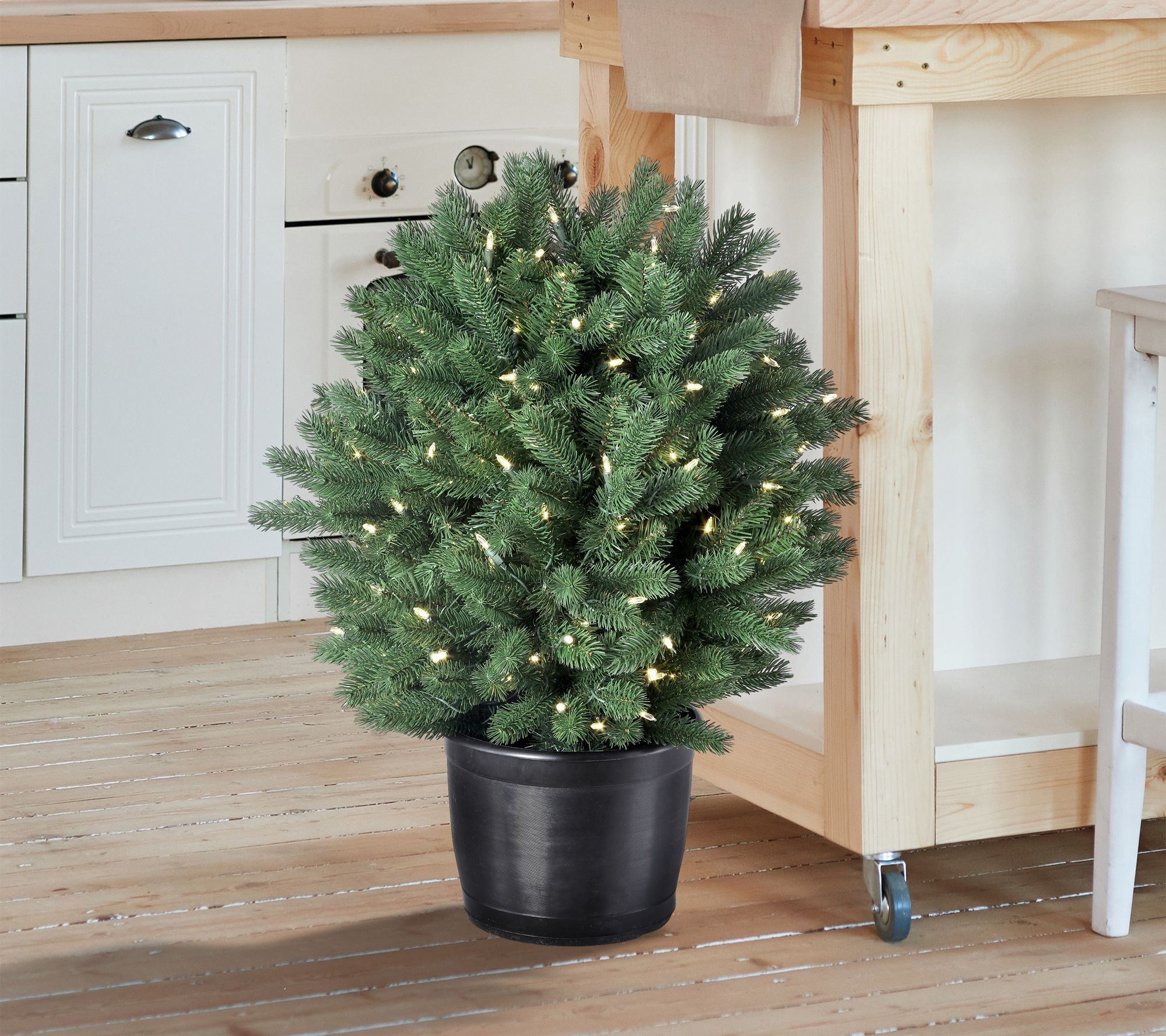30" LED Potted Colorado Blue Spruce Shrub by Valerie