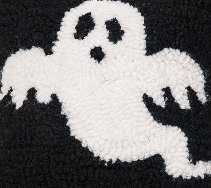 C F Home Spooky Ghost Hooked Pillow QVC Com   H244433.003