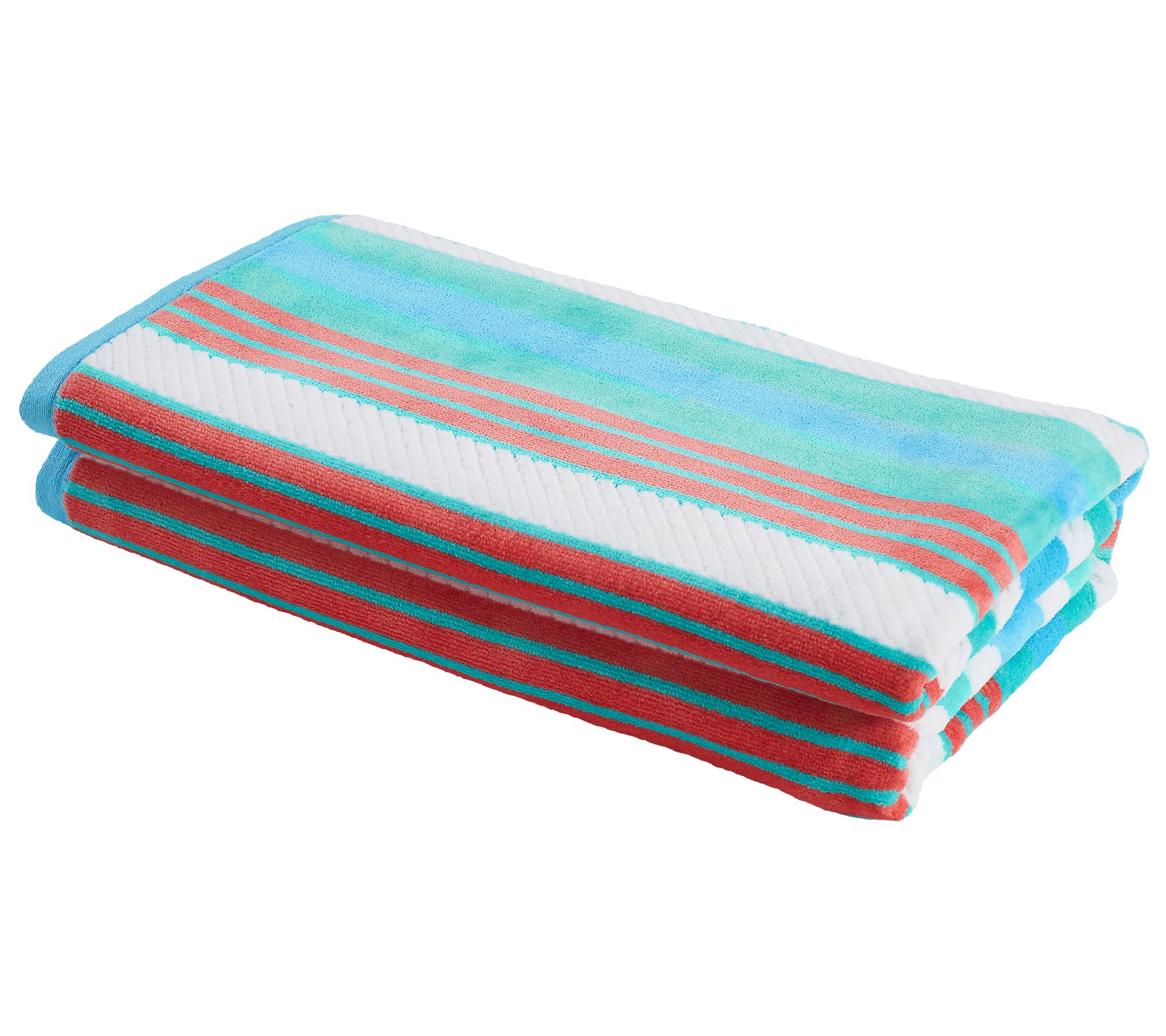 Superior Rope Textured Oversized Absorbent 2-Piece Beach Towel - QVC.com