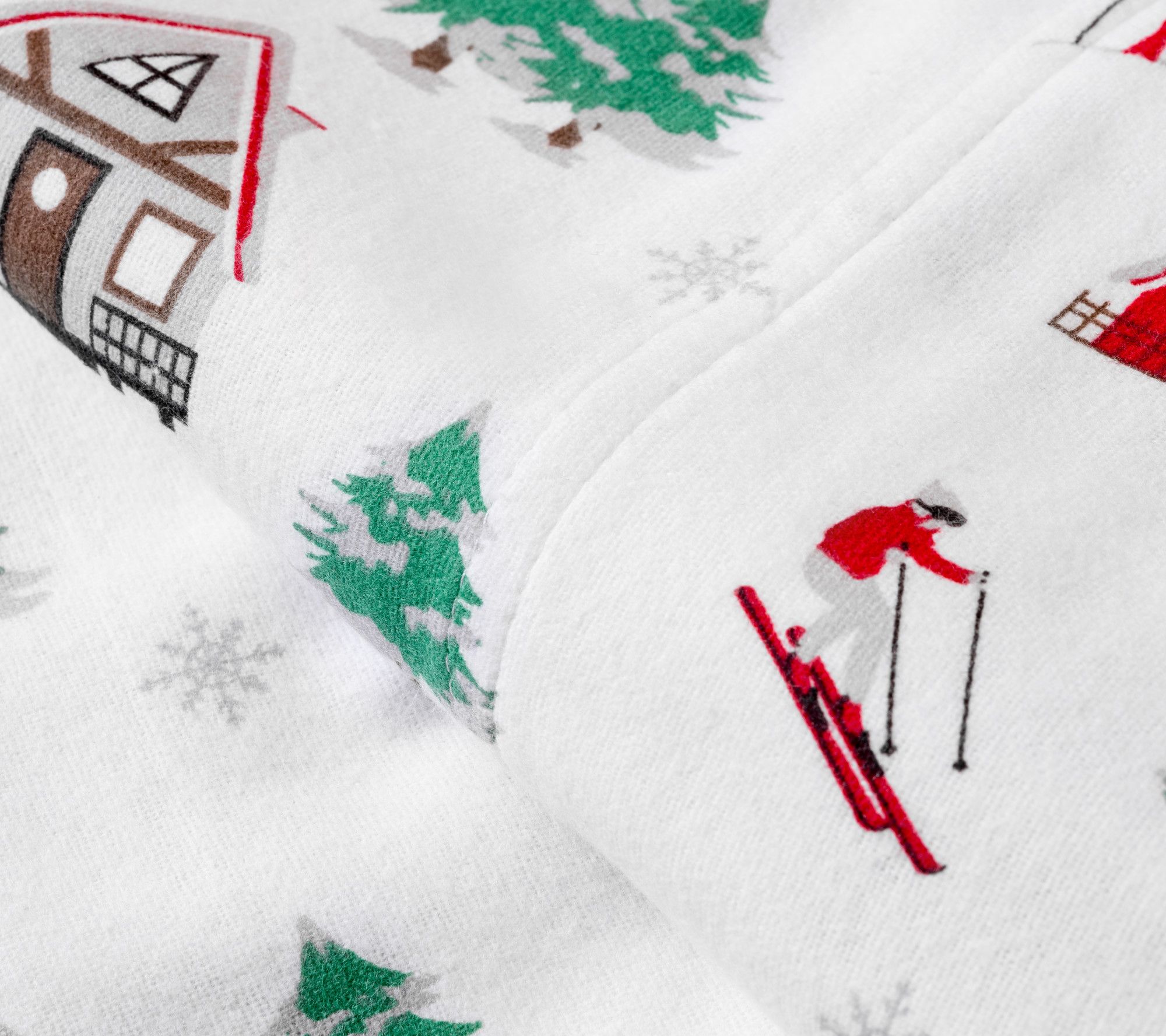 Martha Stewart Holiday Ski Adventure Flannel Sheet Set Twin QVC Com   H257433.003