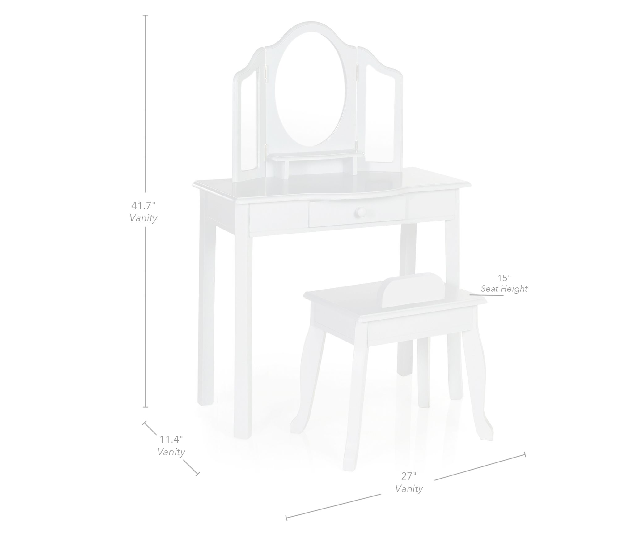 Guidecraft Kids' Vanity and Stool - QVC.com