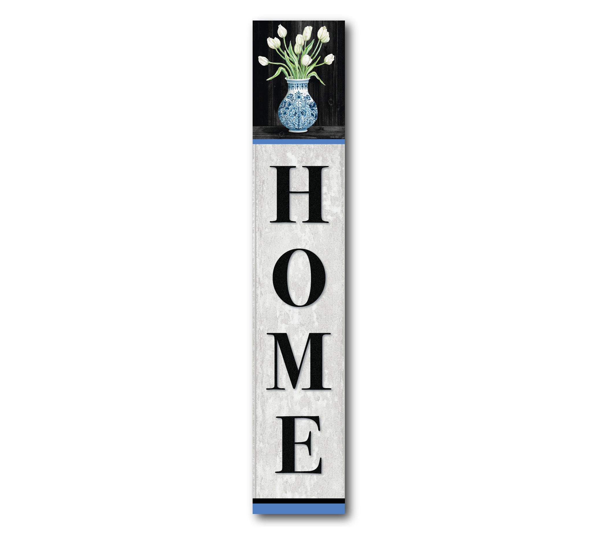 Courtside Market White Tulips Home 7" x 40" Porch Sign