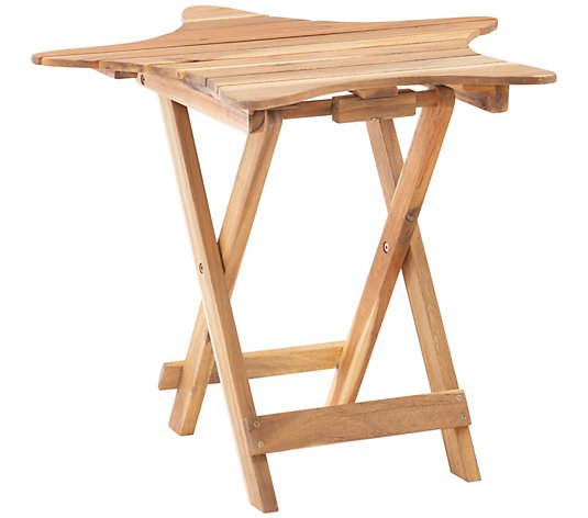 Powell Austin Indoor/Outdoor Star-Shaped Natural Folding Table