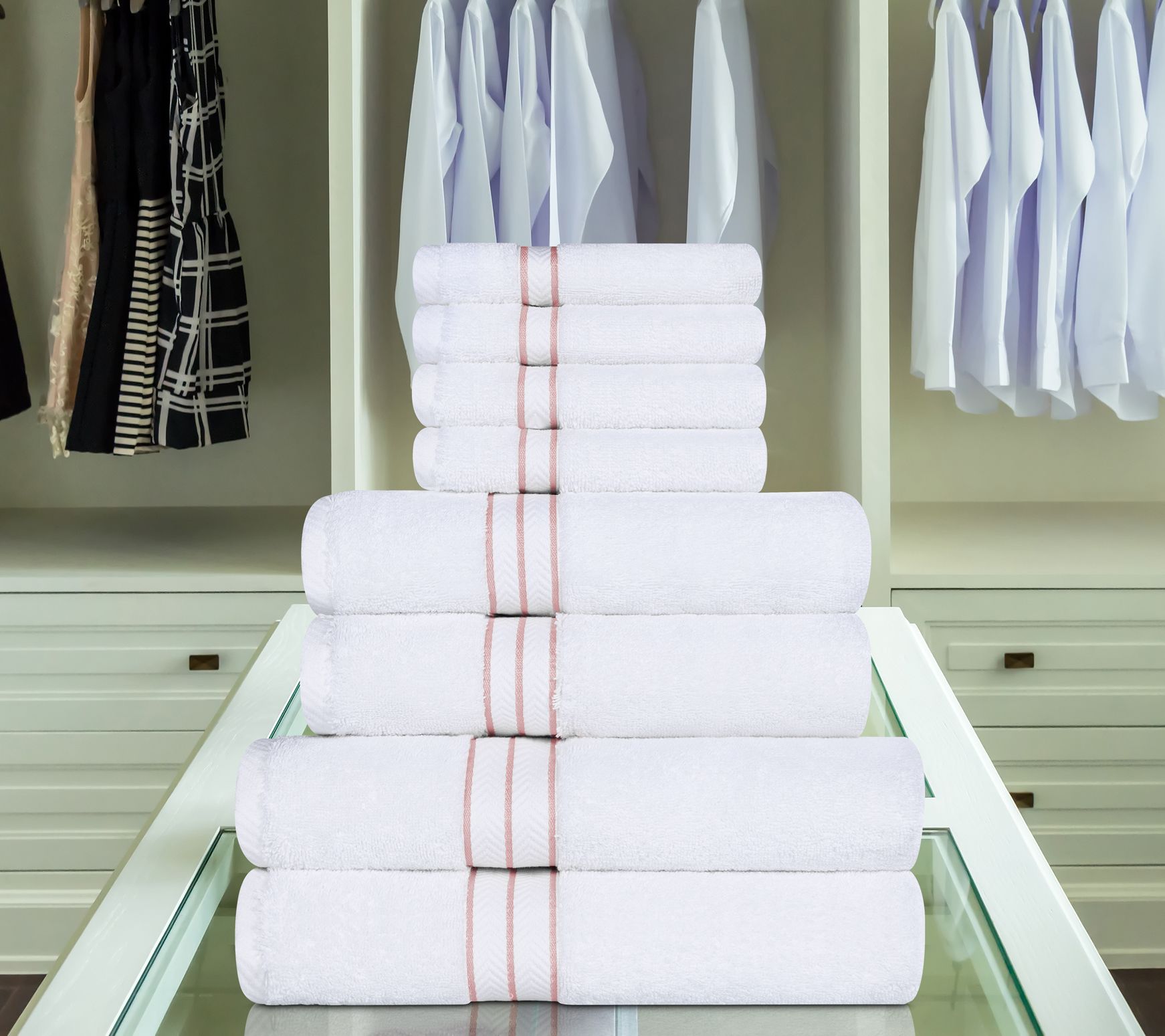 Superior Turkish Cotton Solid 8-Piece AbsorbentTowel Set