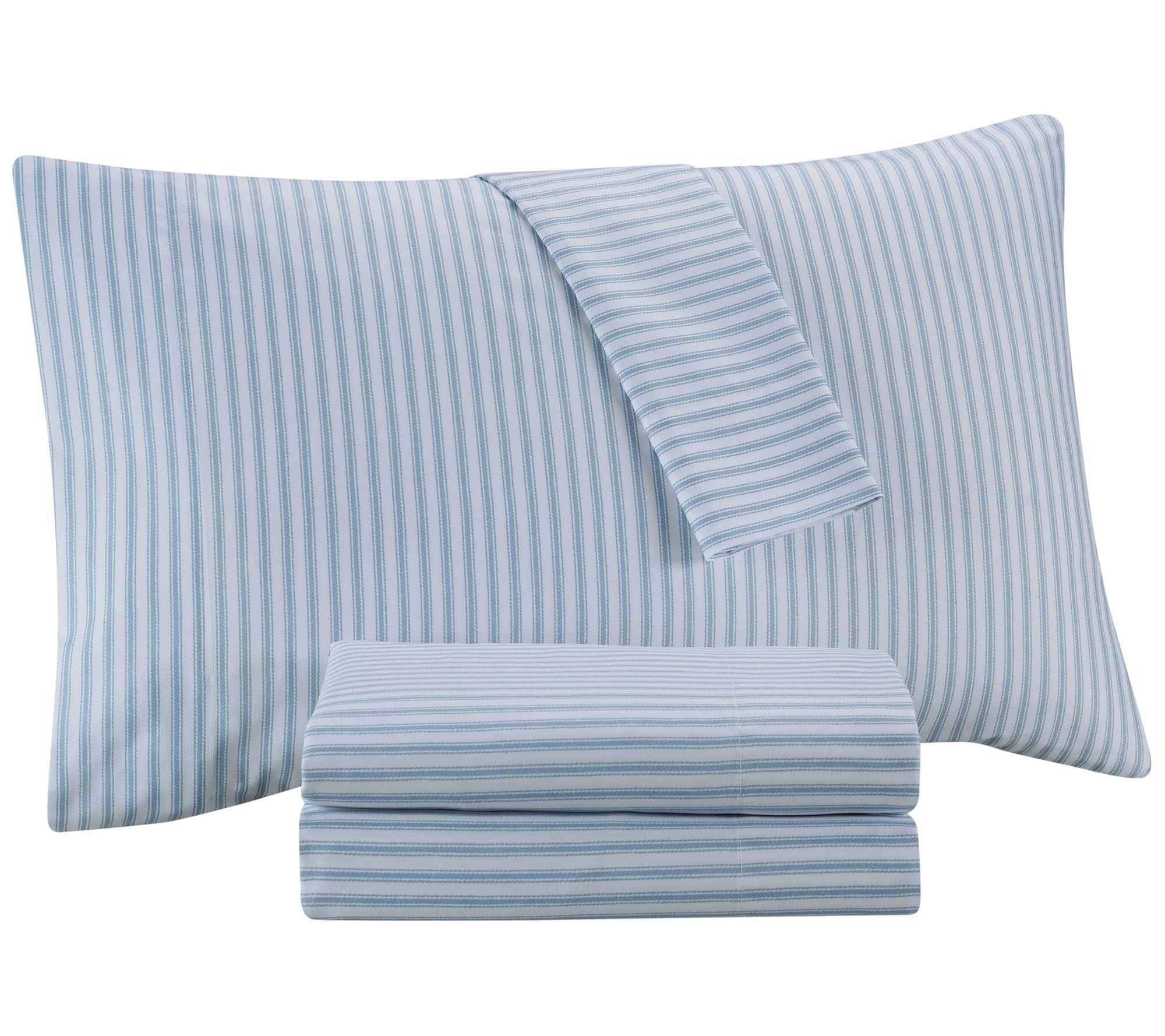 Truly Soft Ticking Stripe Sheet Set, White, Queen