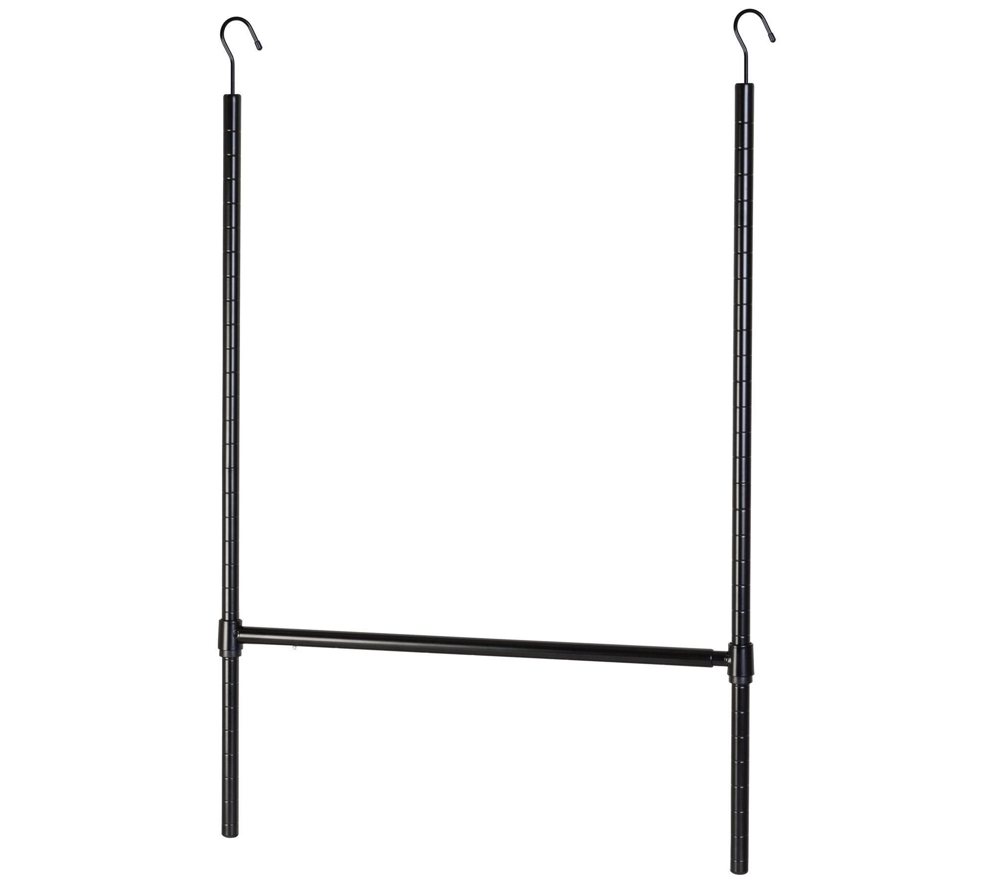 Honey Can Do Hanging Closet Rod for Clothes Hanging - Black