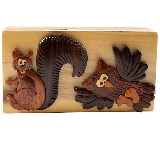 Carver Dan's Hoot Dat Puzzle Box with Magnet Closures