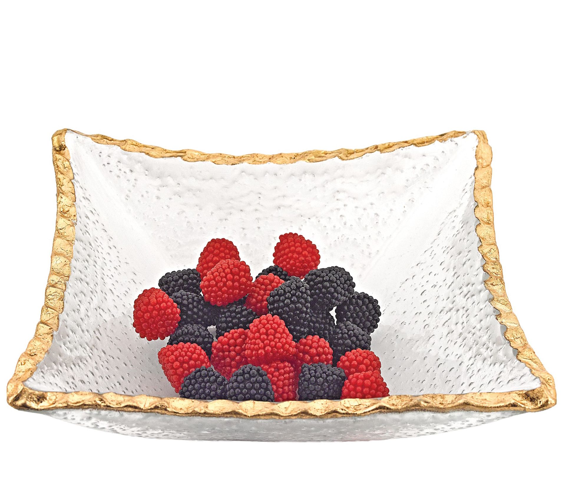 Badash Hand-Decorated Gold Leaf Edge 7" SquareServing Bowl