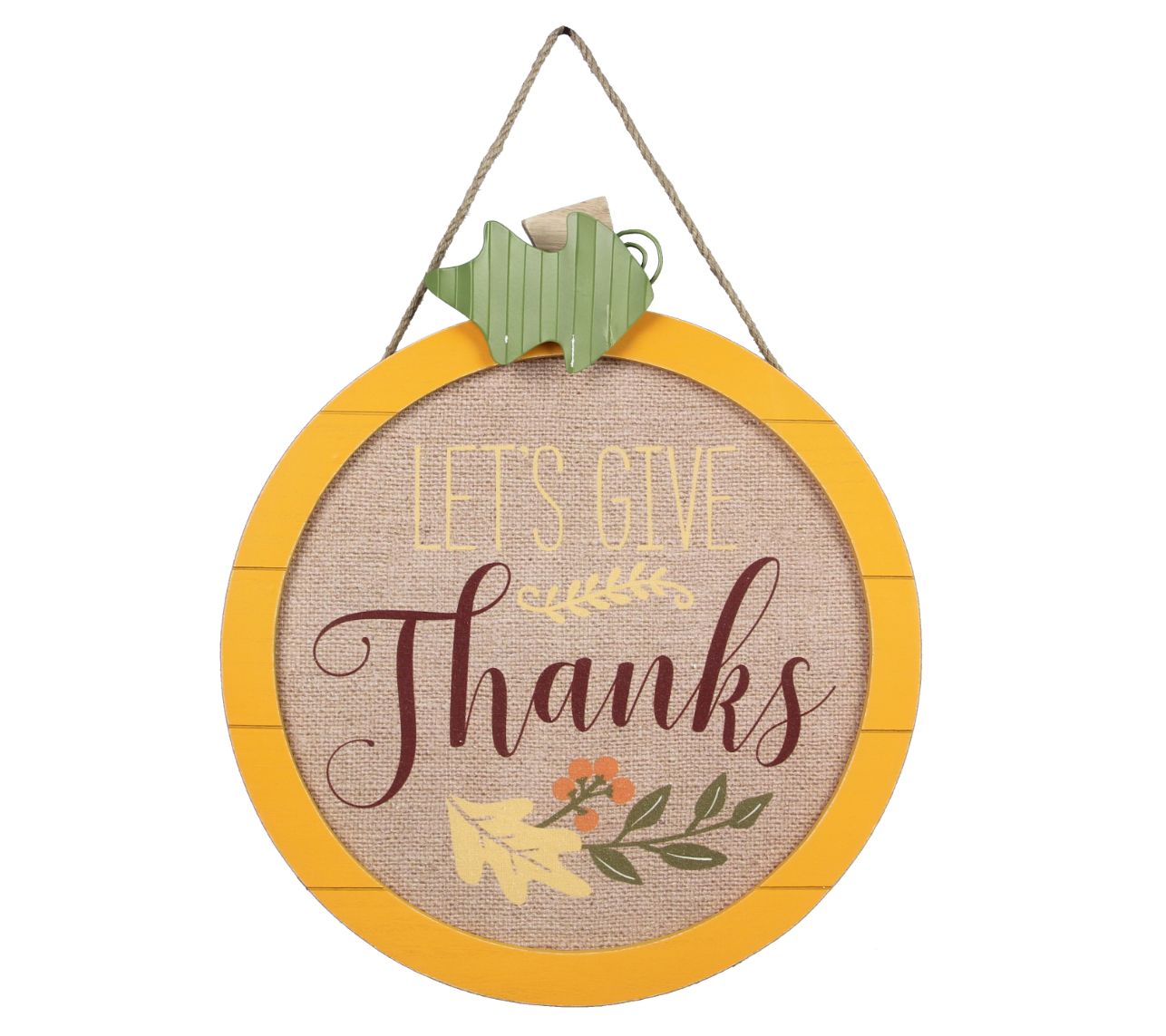 Young's Wood Wall Sign in Round Pumpkin Shape,Set of 2