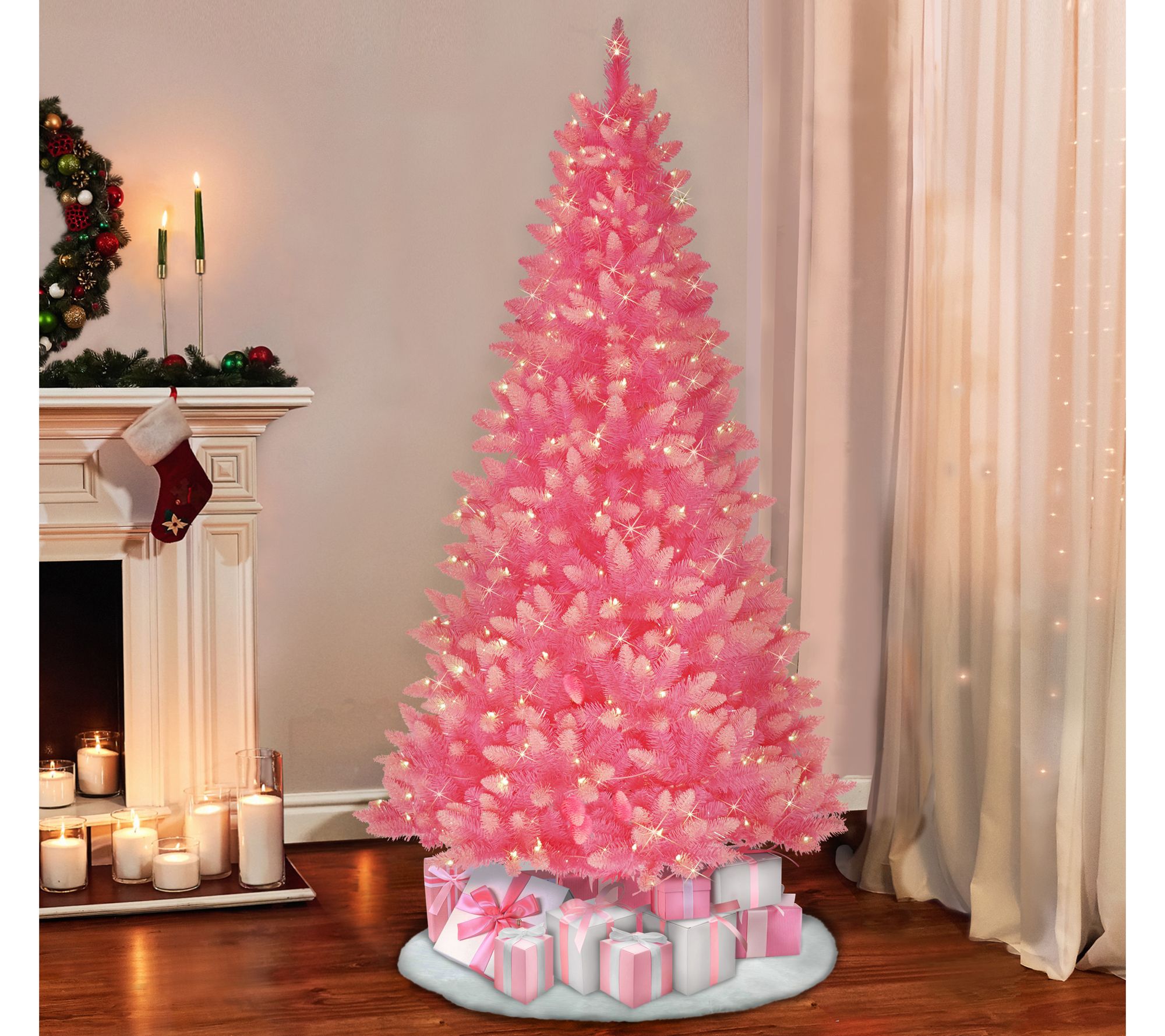 Puleo International 6.5' Pre-Lit Fashion Pink Christmas Tree - QVC.com