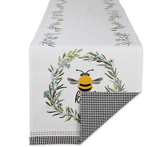 Design Imports Bee Kind Table Runner 14" x 108"