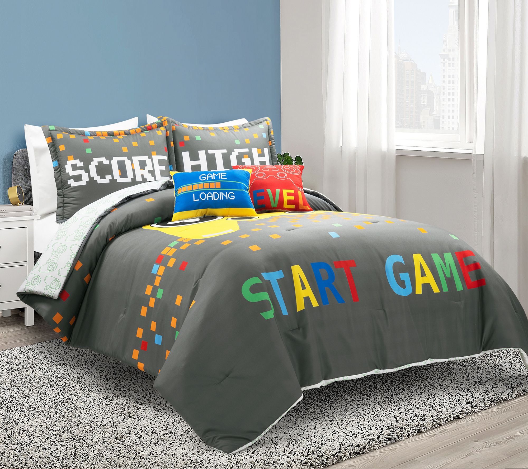 Video Games Ove rsized Comforte r 5Pc Queen by Lush Decor