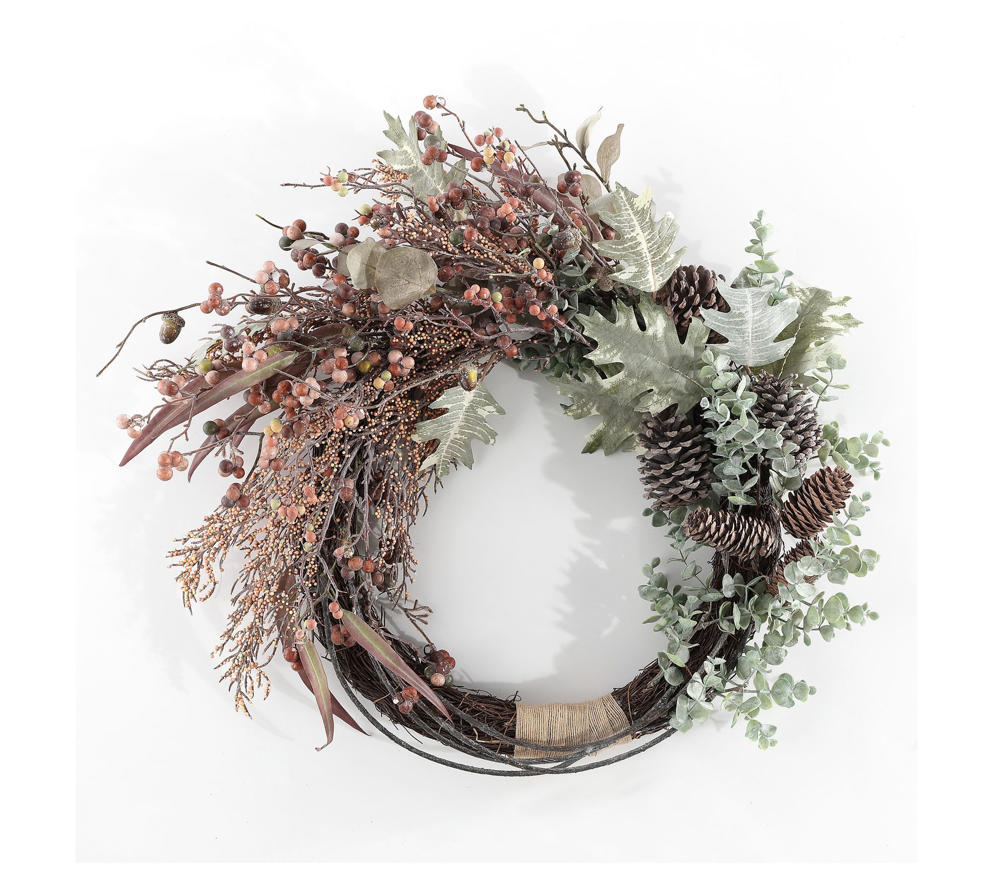 Safavieh Faux 23.3" Berry & Eucalyptus Semi-Wreath