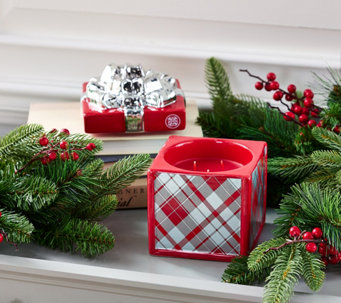 HomeWorx by Slatkin & Co. 16-oz Ceramic Red Gift Box Candle