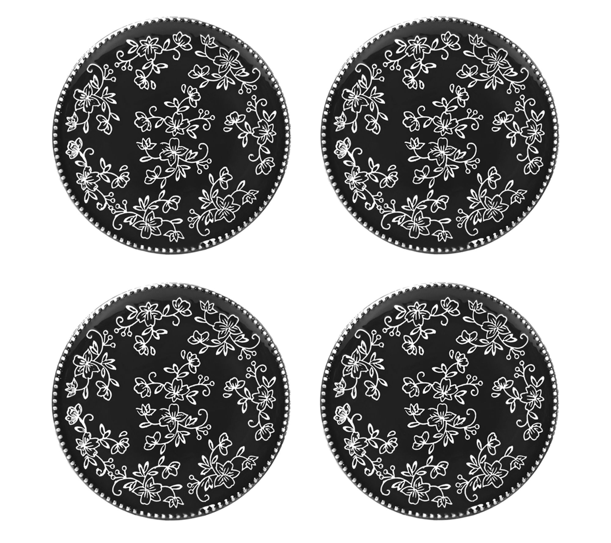 Temp-tations Floral Lace Set of (4) 8" Essential Salad Plates