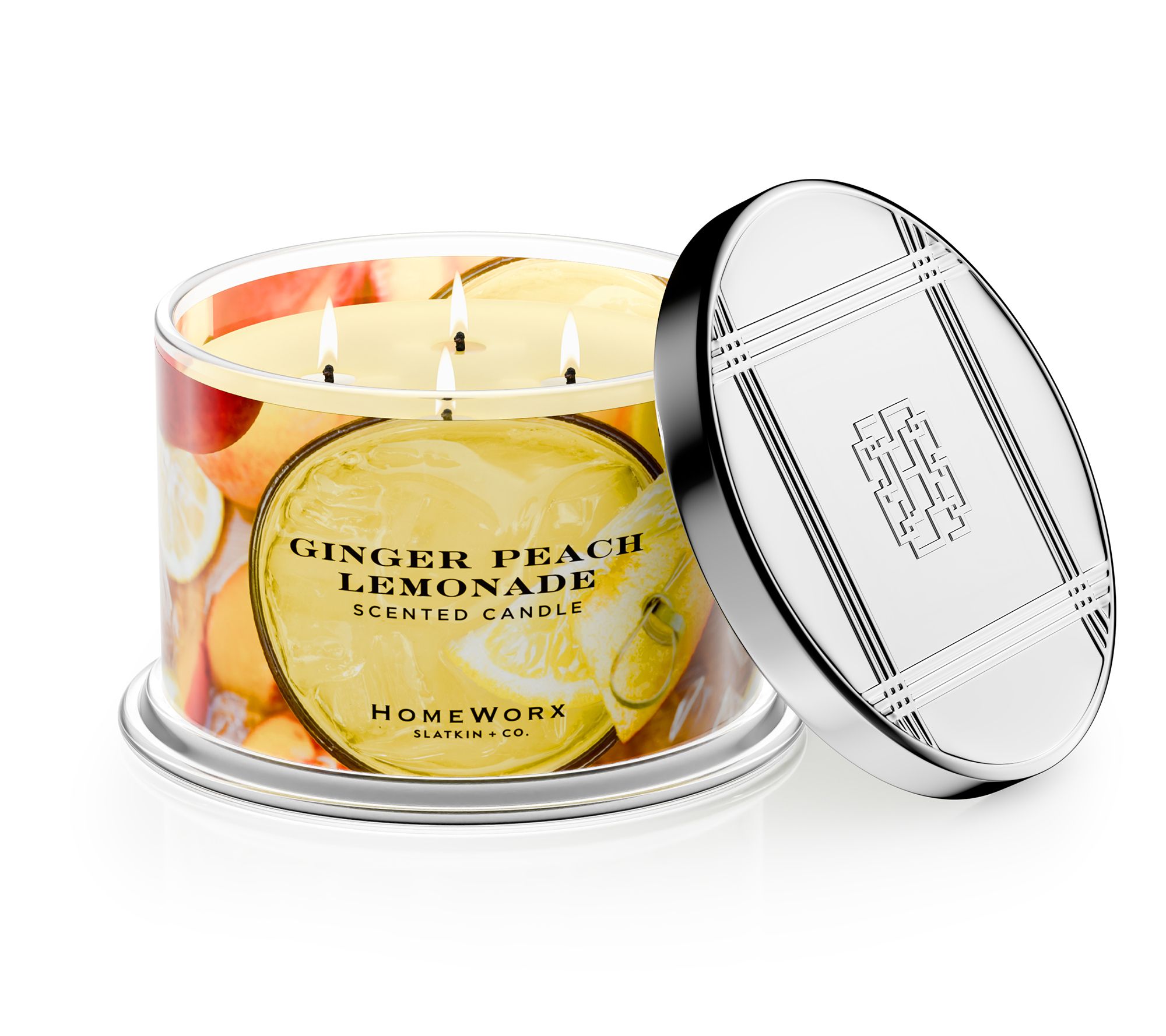 HomeWorx by Slatkin & Co. Set of 2 Ginger Peach Lemonade 18oz. Candles