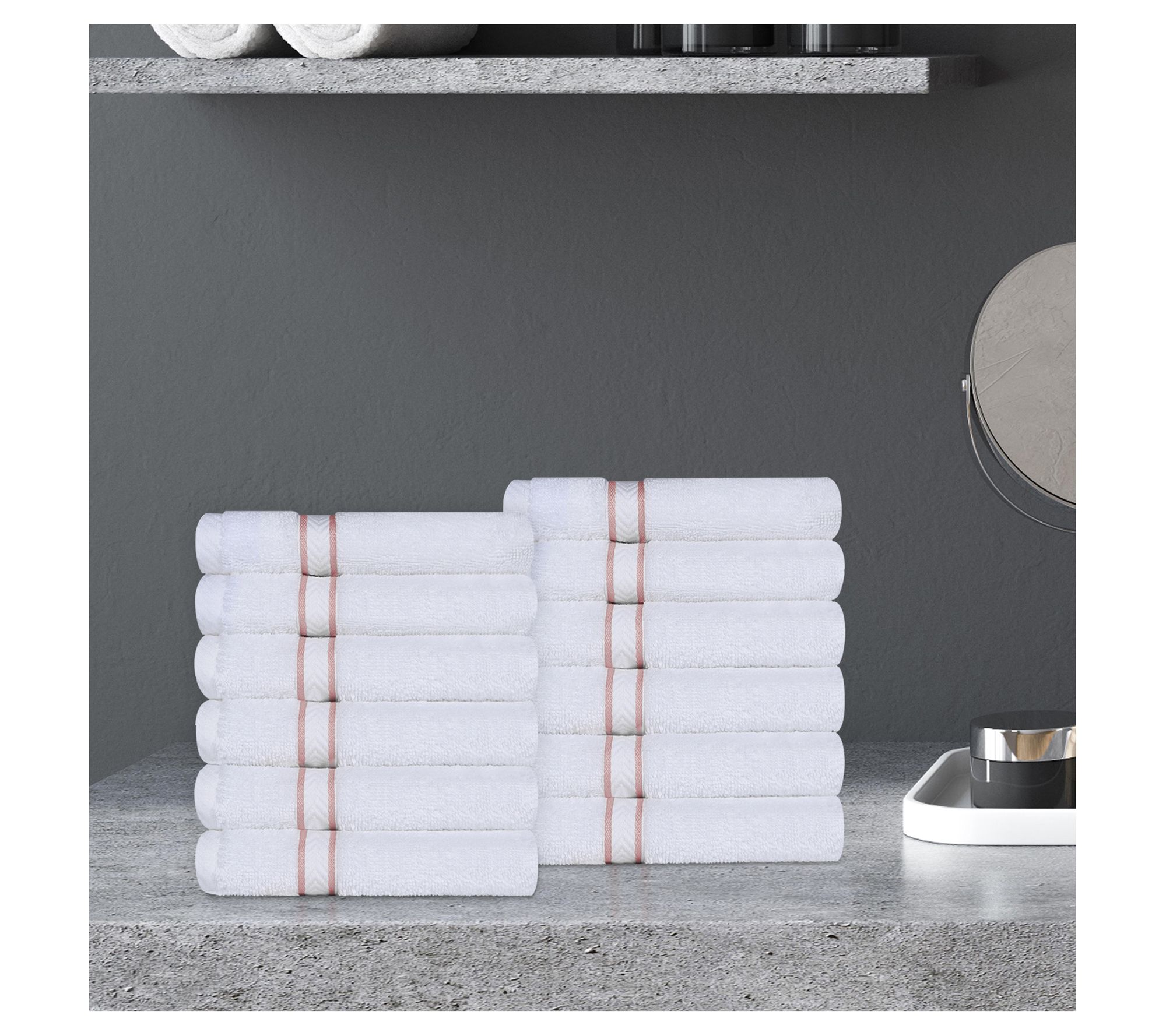 Superior Turkish Cotton Ultra-Plush Solid 12-Piece Face Towel