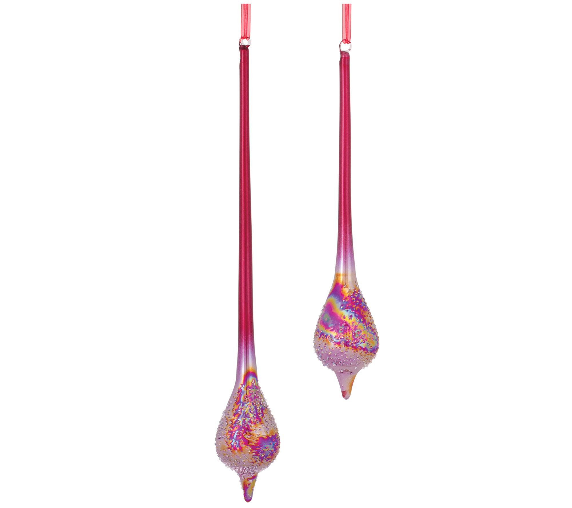 Melrose Iridescent Glass Drop Ornament (Set of 12)