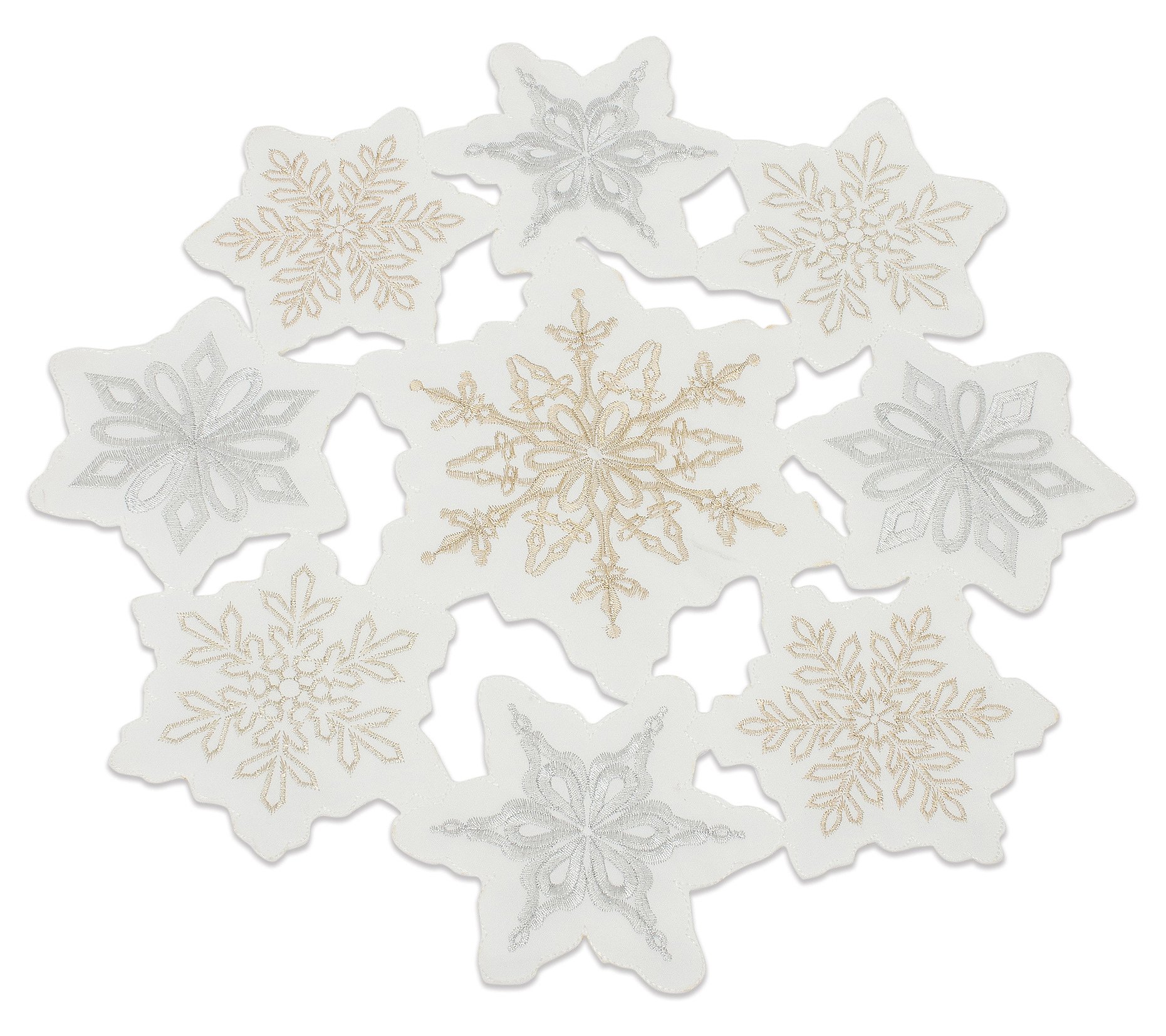 Melrose Embroidered Snowflake Doily (Set of 3)