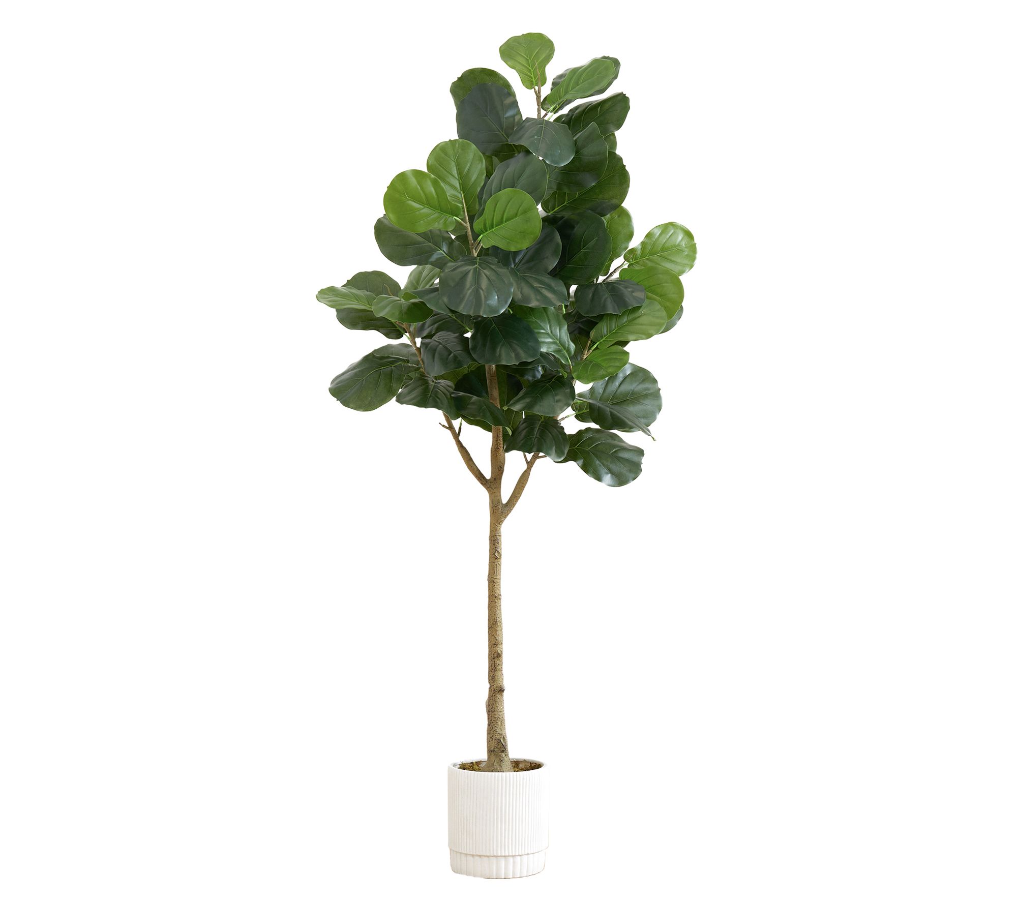 Nearly Natural 6' Artificial Fiddle Leaf Fig Tree in Planter