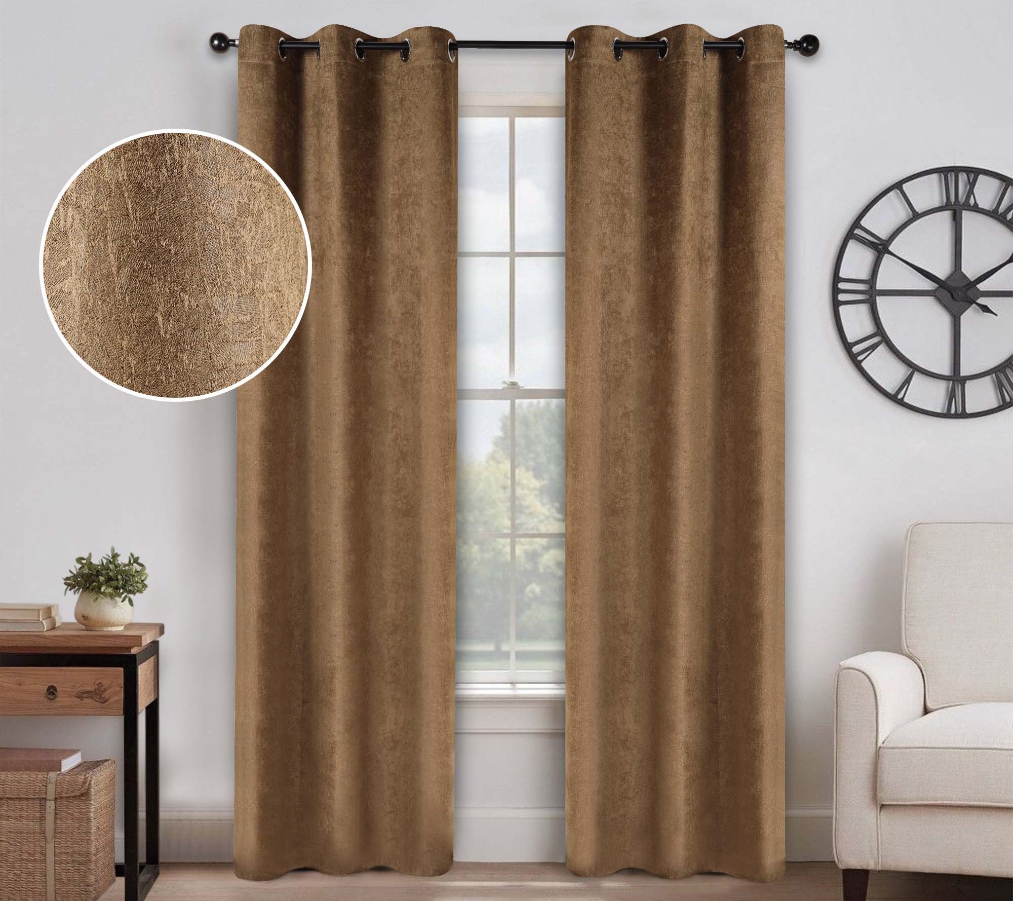 Superior Textured Blackout Curtain Set of 2 Panels, 42X84