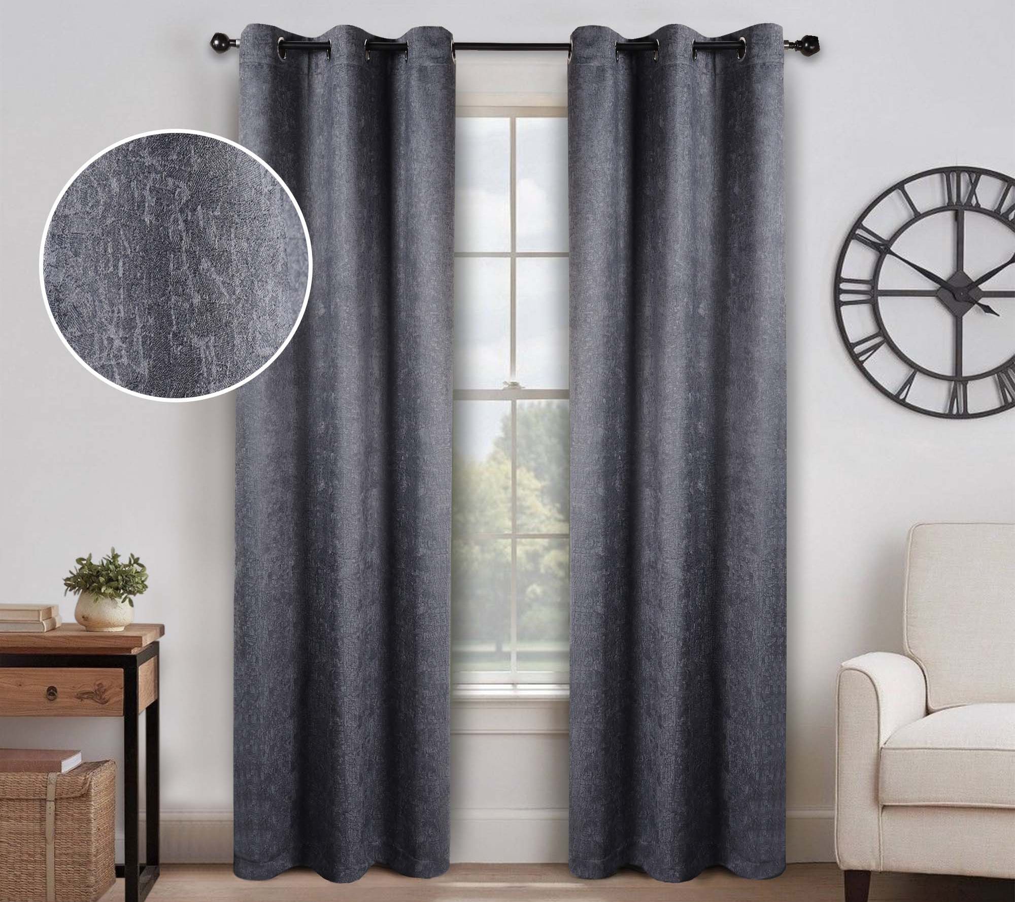 Superior Textured Blackout Curtain Set of 2 Panels, 42X84