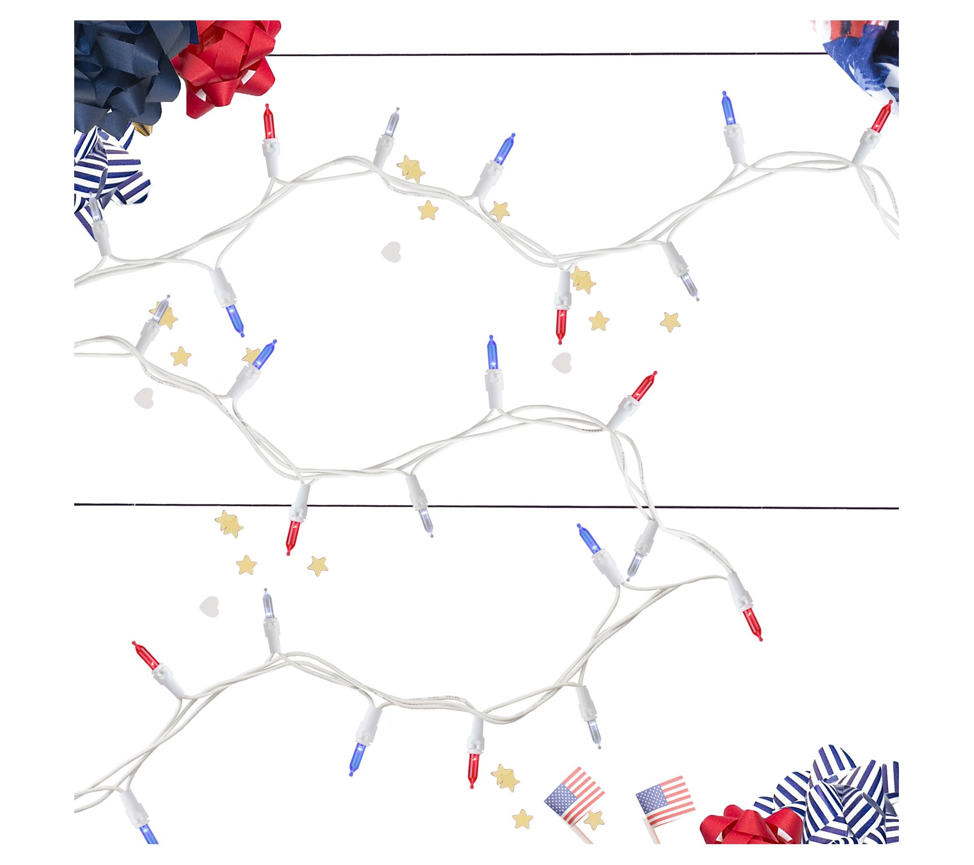 Northlight 33' (100ct) Red/White/Blue LED American Mini Lights