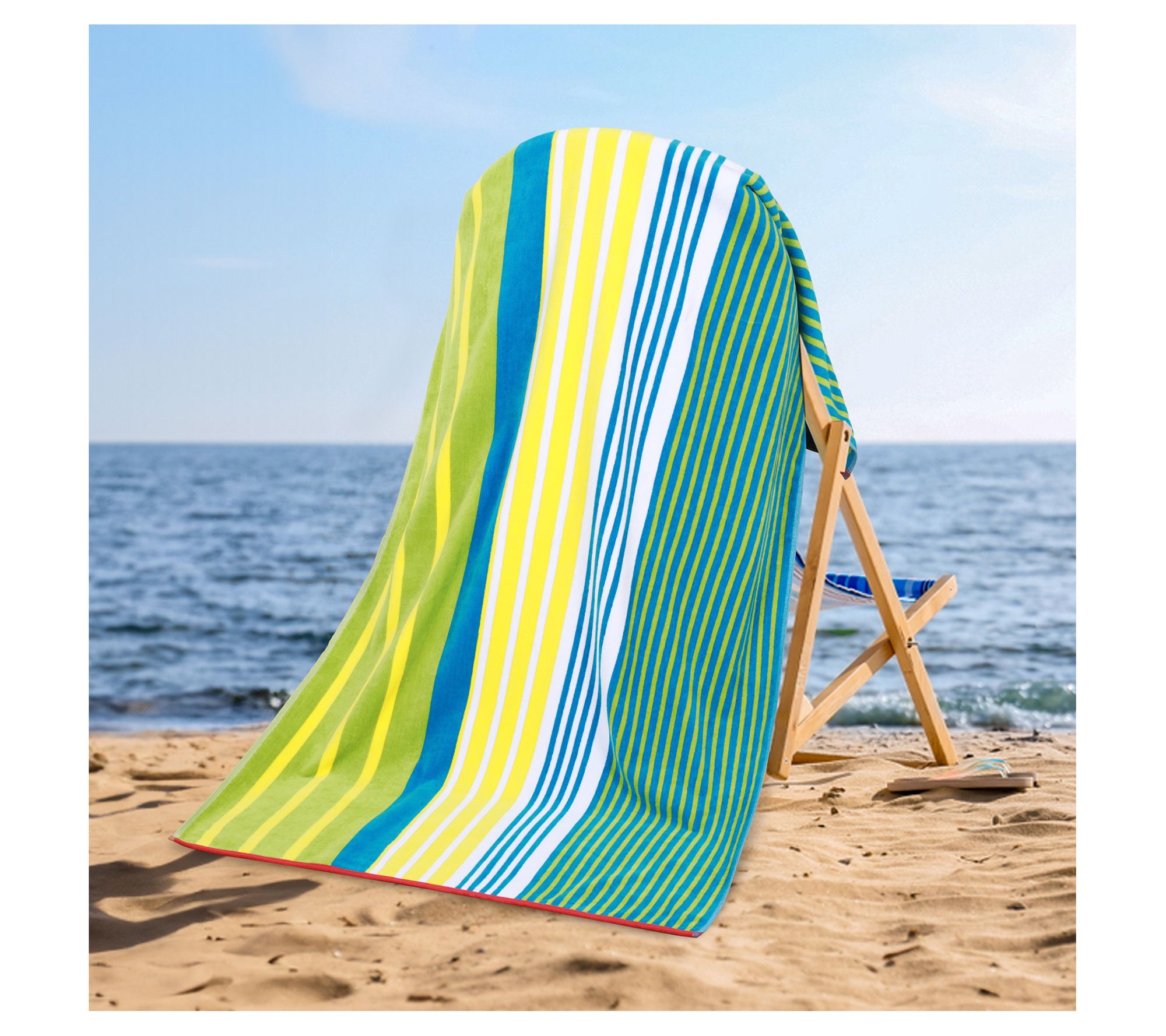 Superior Mira Striped Cotton Oversized Beach Towel