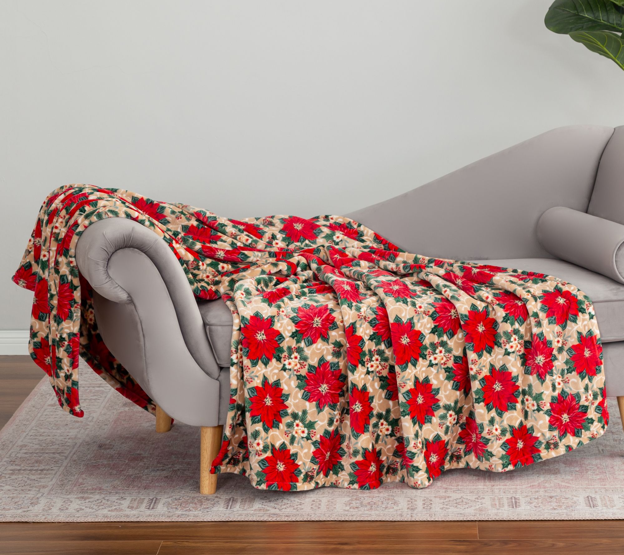 Berkshire 60x80 Velvetsoft Winter Floral Throw in Gift Box