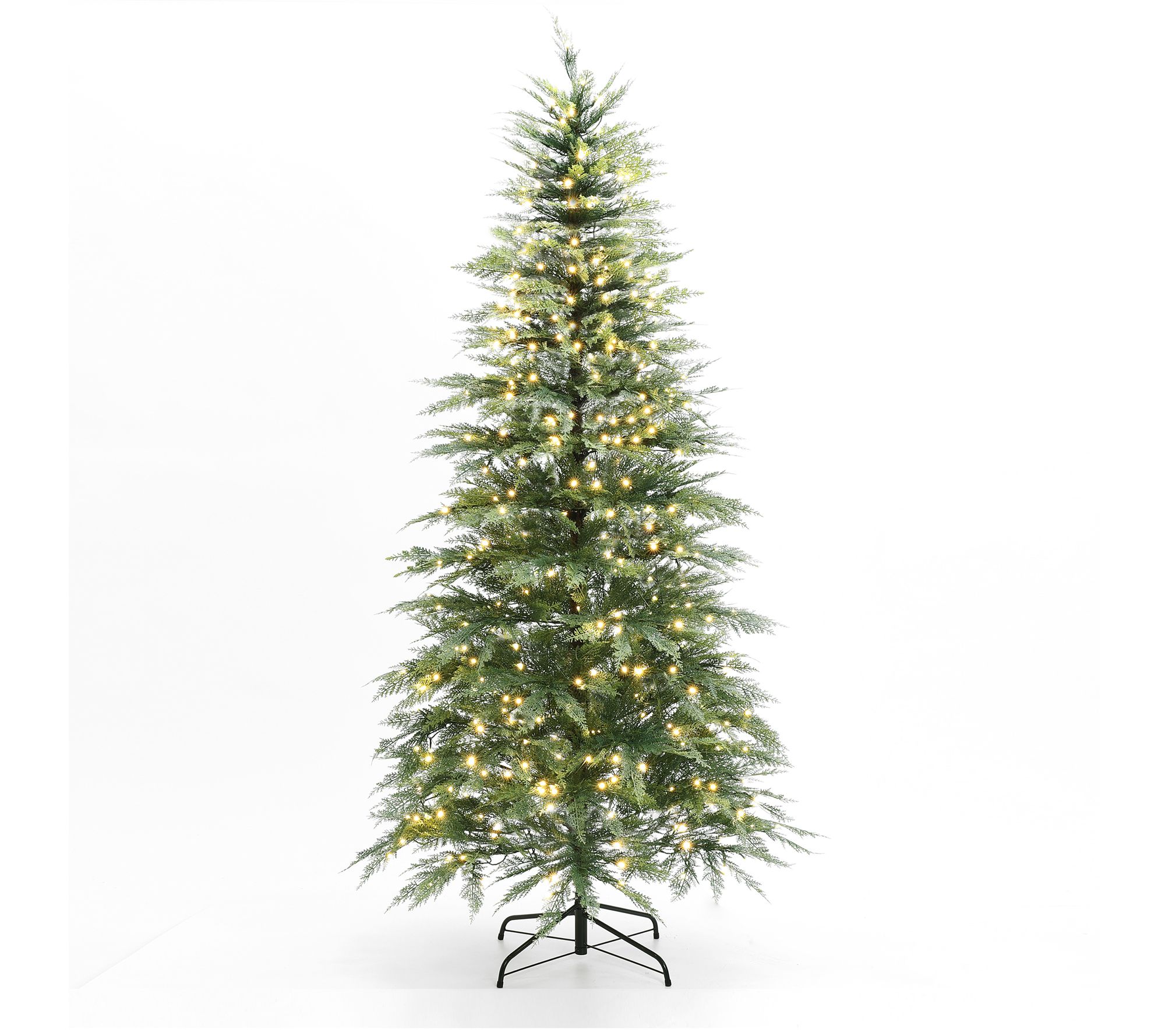 LuxenHome 7Ft Pre-Lit Green Cypress Artificialree