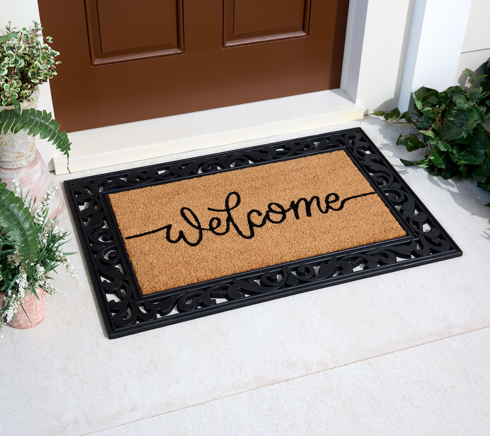 "As Is" Home Reflections S/4 Holiday Doormats with Rubber Base