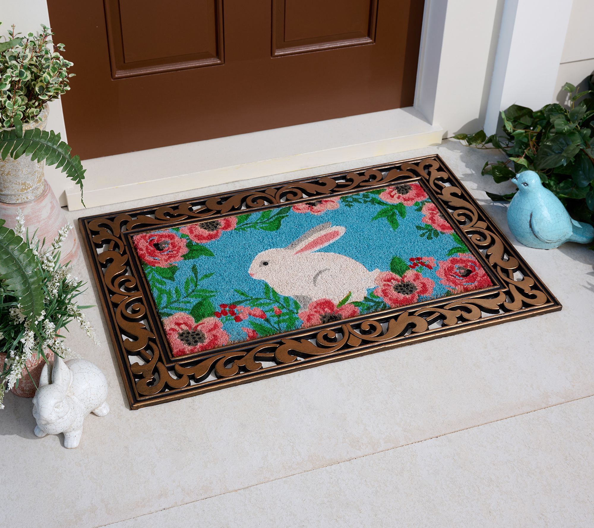 "As Is" Home Reflections S/4 Holiday Doormats with Rubber Base