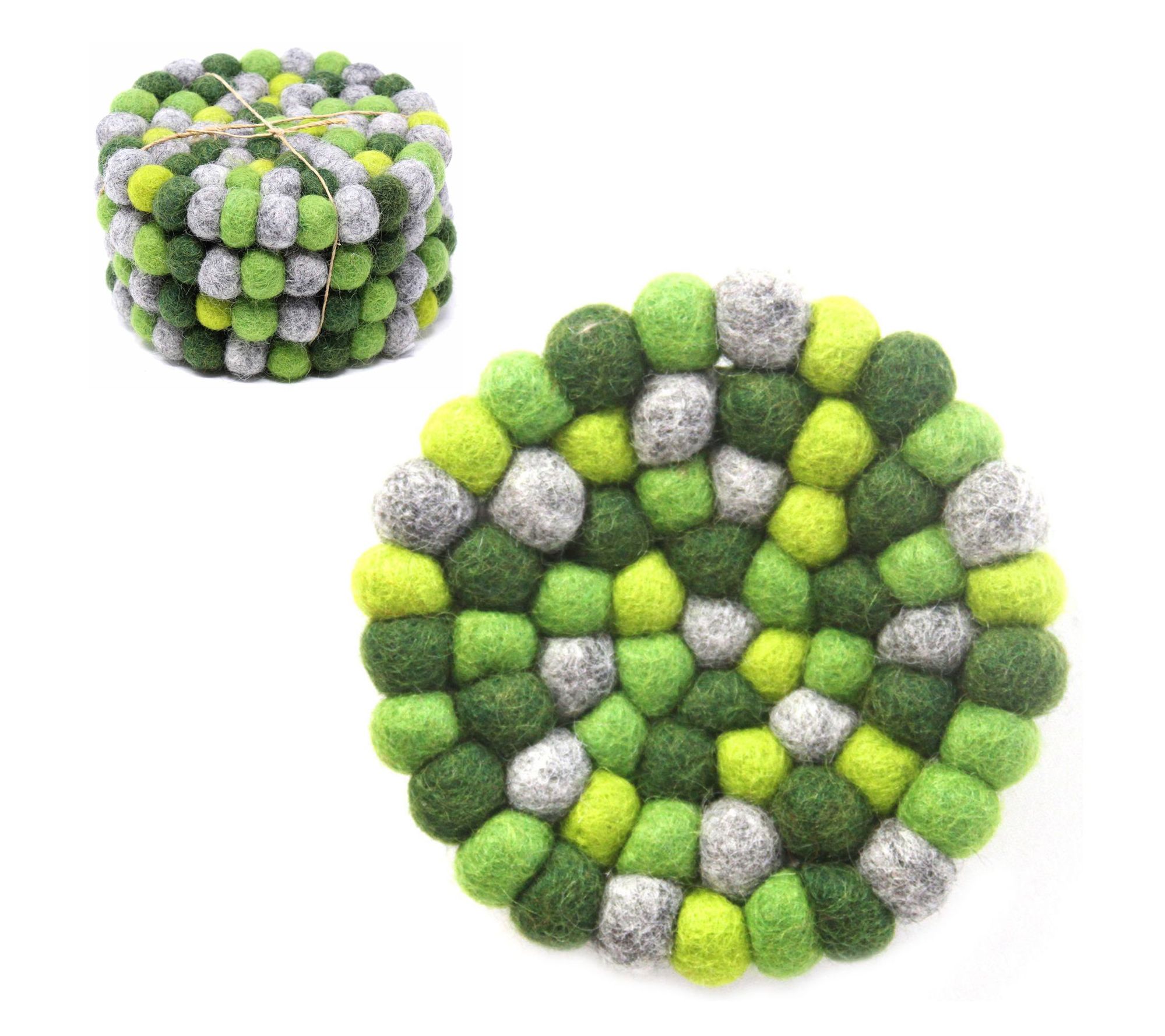 Global Crafts Handcrafted Felt Trivet & CoasterChakra Set