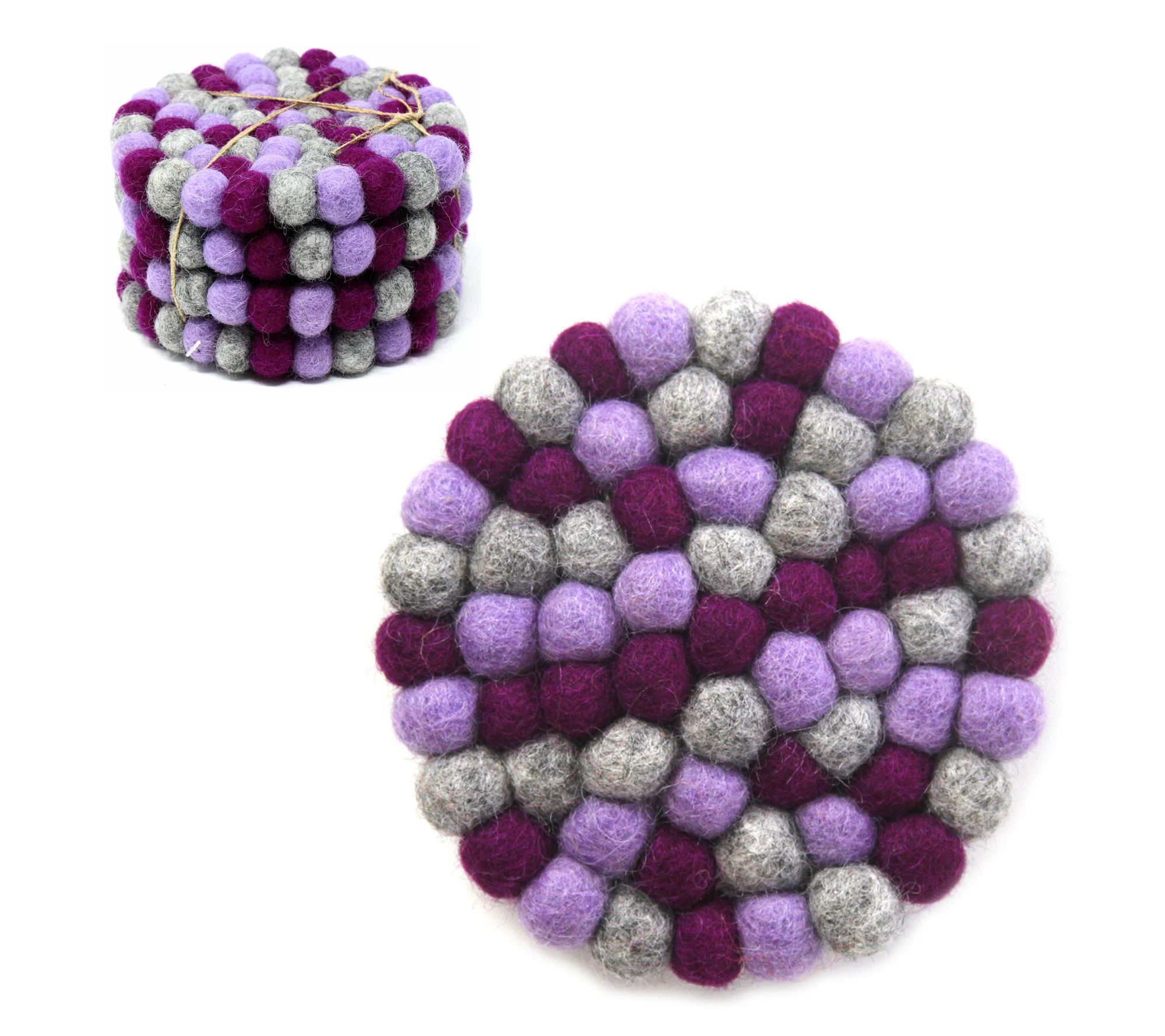 Global Crafts Handcrafted Felt Trivet & CoasterChakra Set